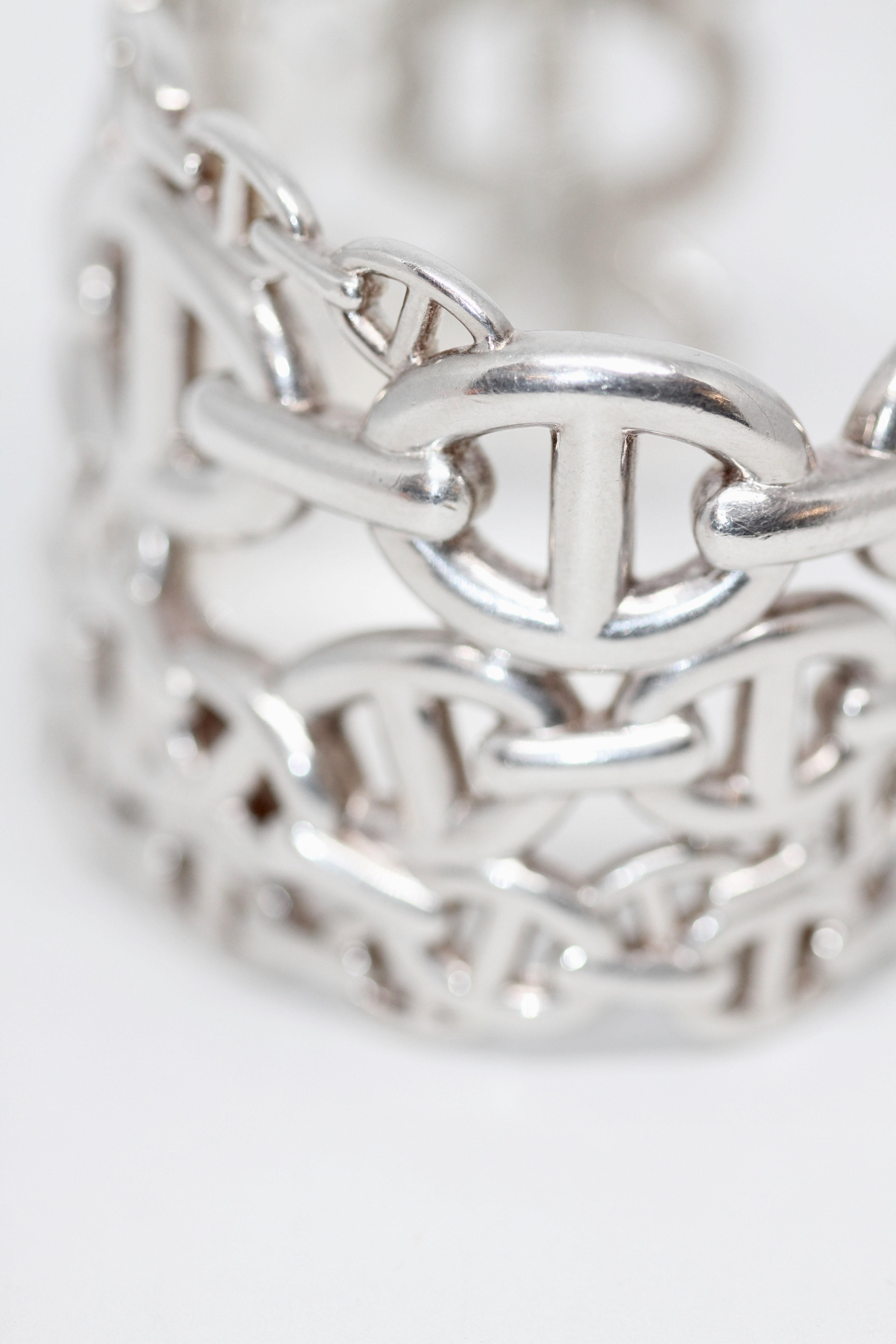 Women's or Men's Hermès Chaine d' Ancre Enchainée Sterling Silver Bracelet