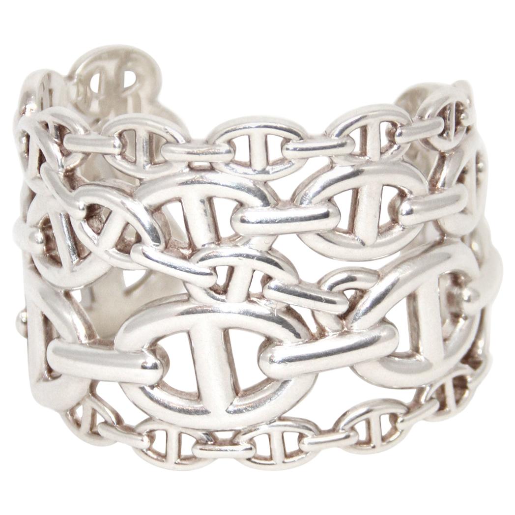 Hermès Chaine d' Ancre Enchainée Sterling Silver Bracelet