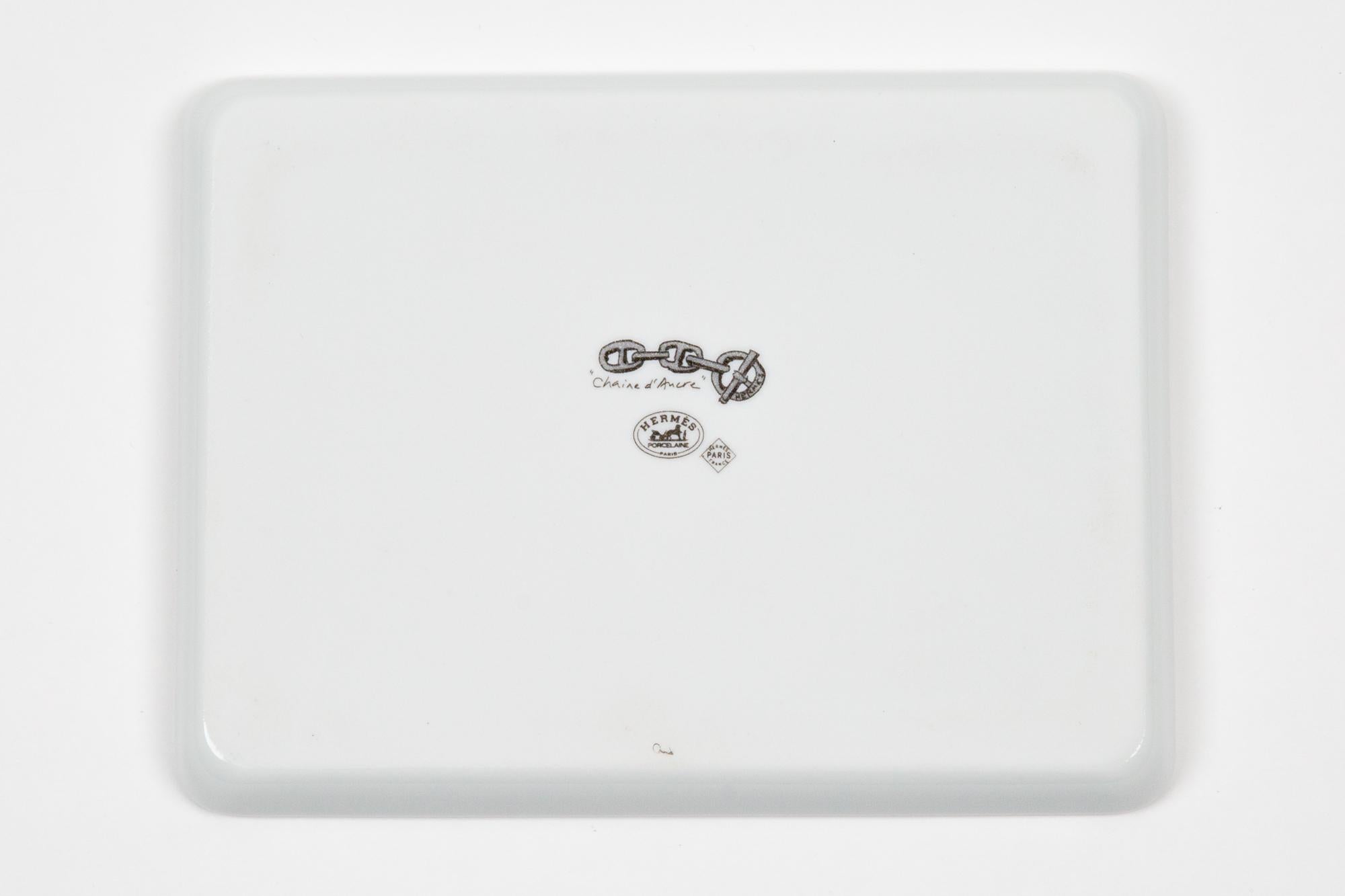 Organizador cenicero de porcelana Hermes Chaine D Ancre en Bueno estado para la venta en Paris, FR