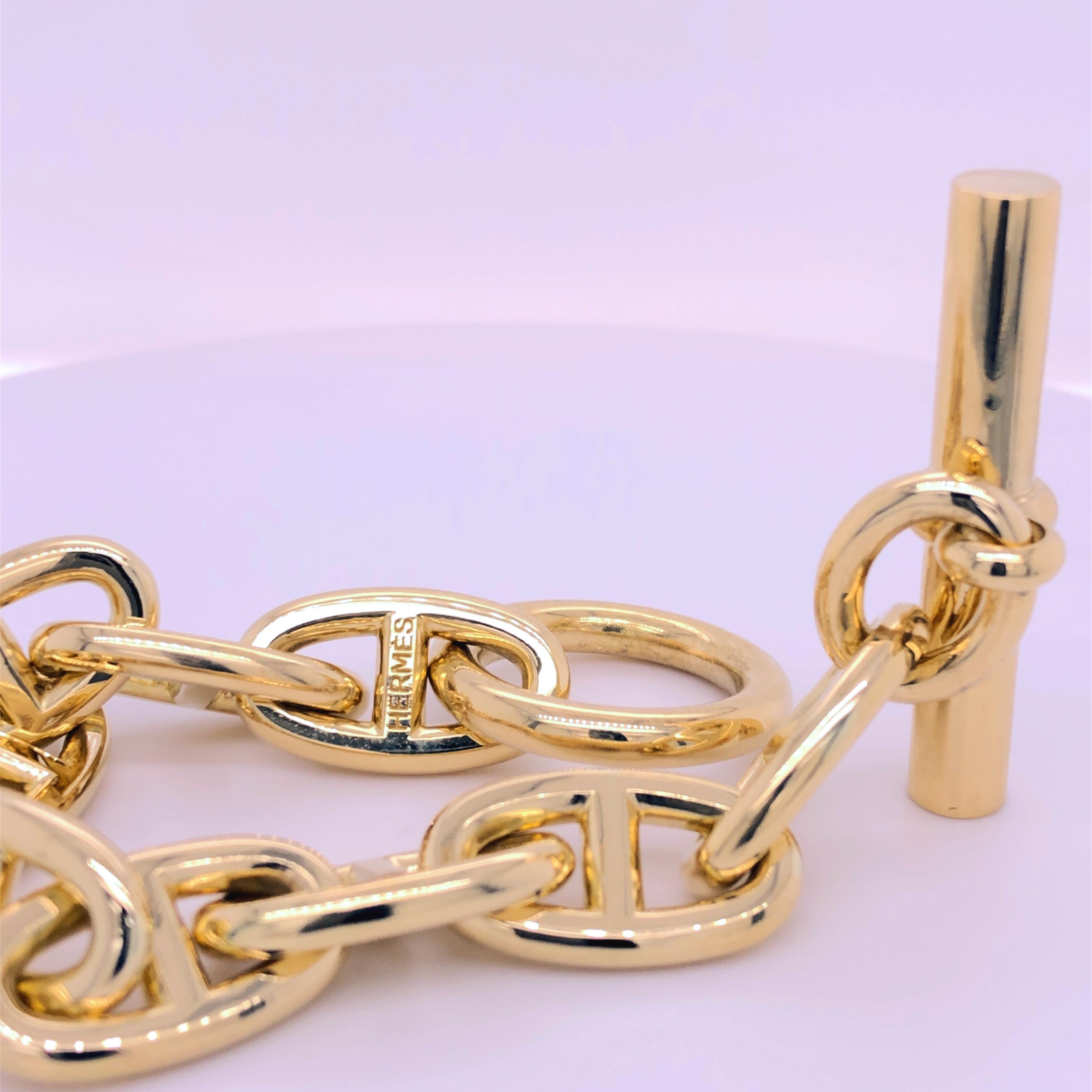 Contemporary Hermès Chaine d' Ancre Yellow Gold Bracelet, circa 1985