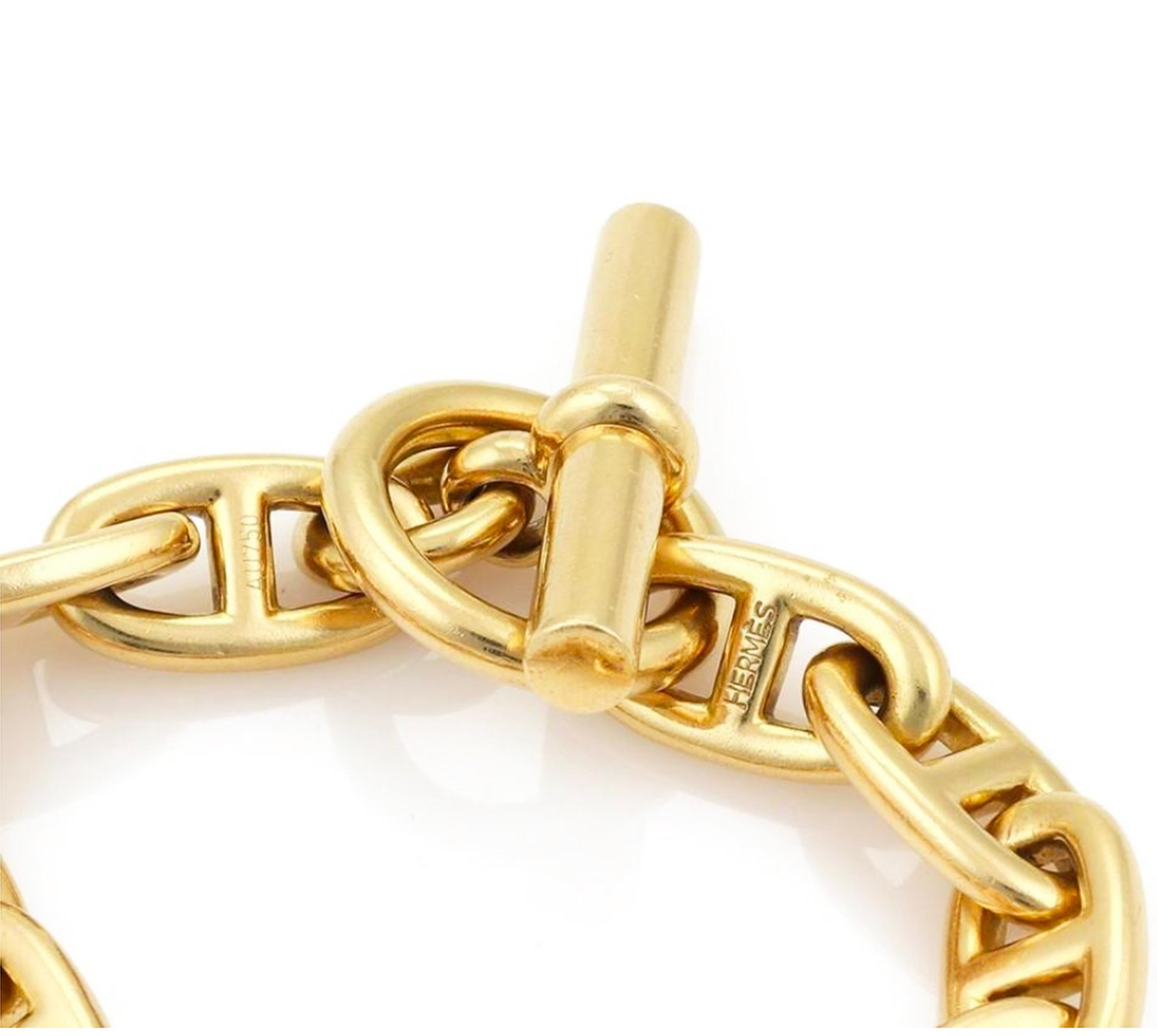 Women's Hermès Chaine d' Ancre Yellow Gold Bracelet, circa 1985