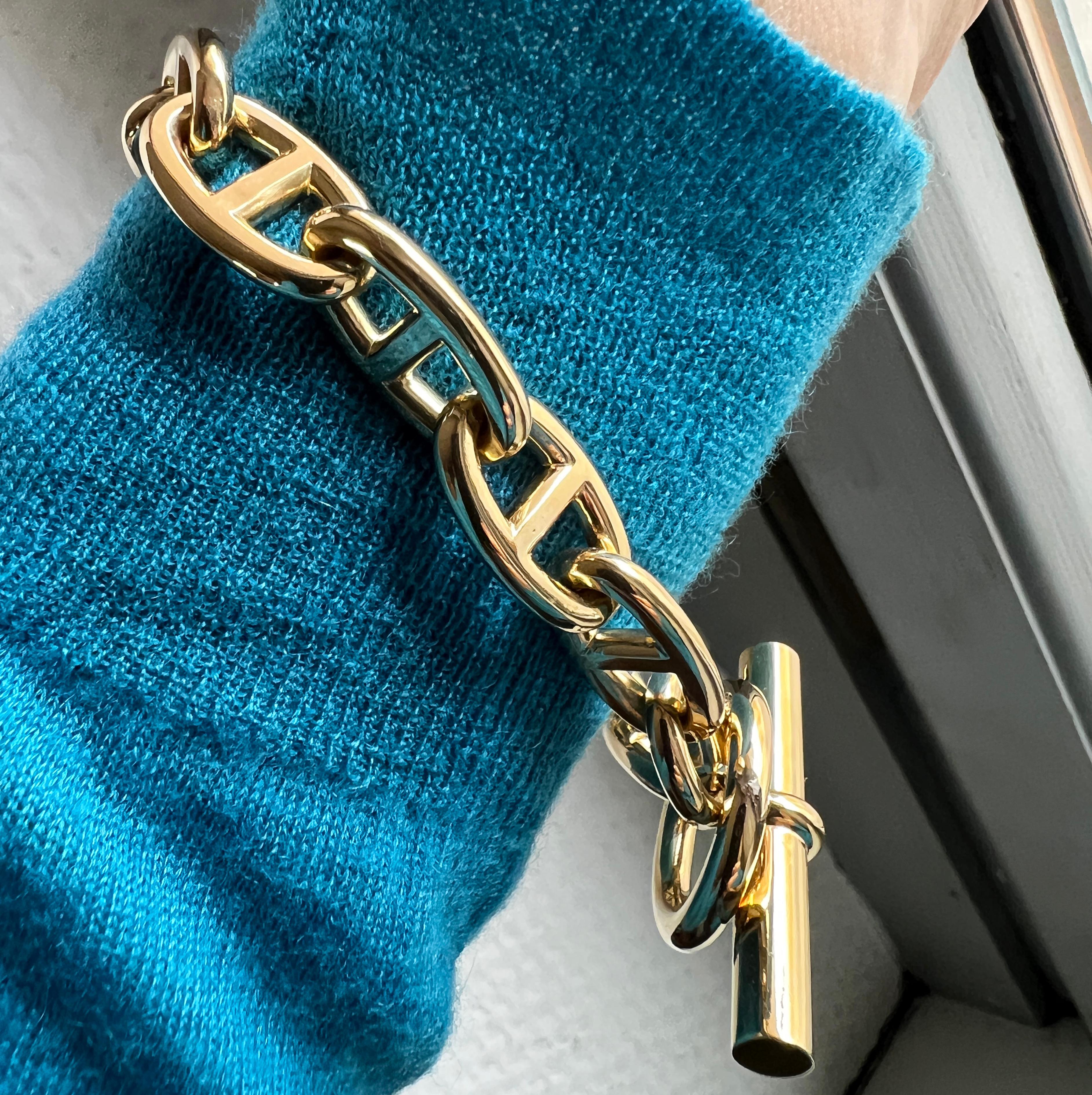 Hermès Chaine D' Ancre Yellow Gold Bracelet Large Size, circa 1995 5