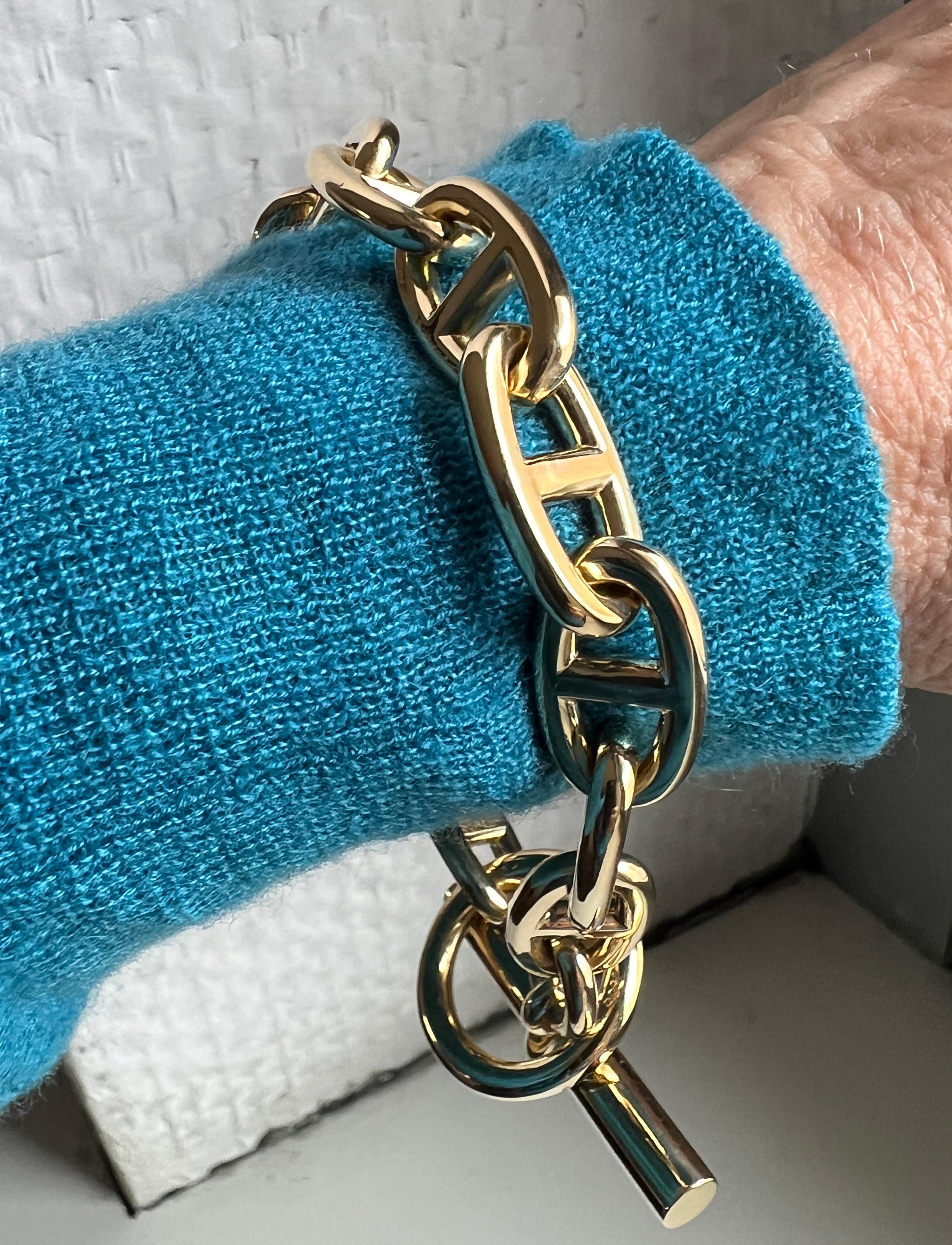 Hermès Chaine D' Ancre Yellow Gold Bracelet Large Size, circa 1995 8