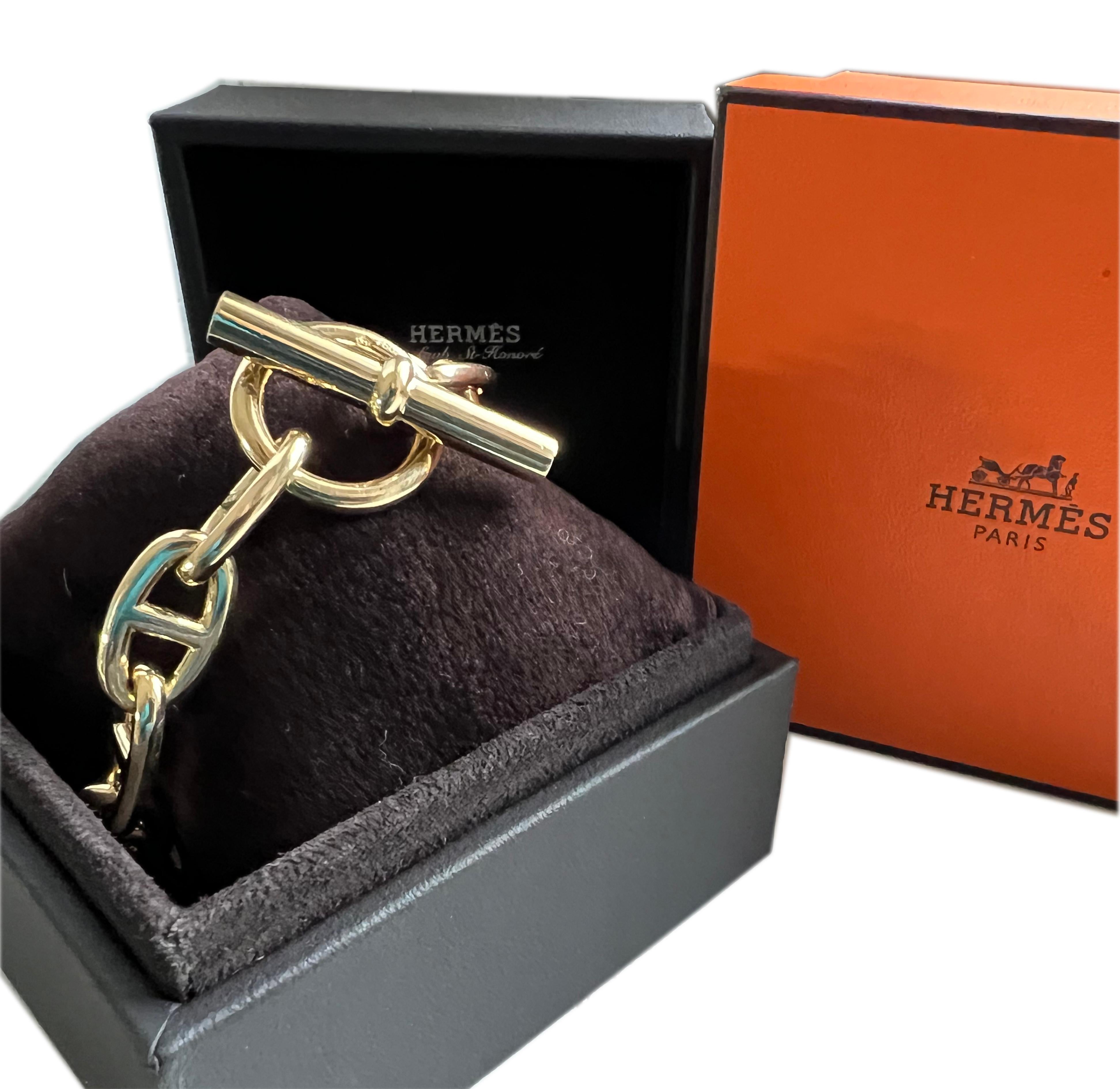 Hermès Chaine D' Ancre Yellow Gold Bracelet Large Size, circa 1995 11