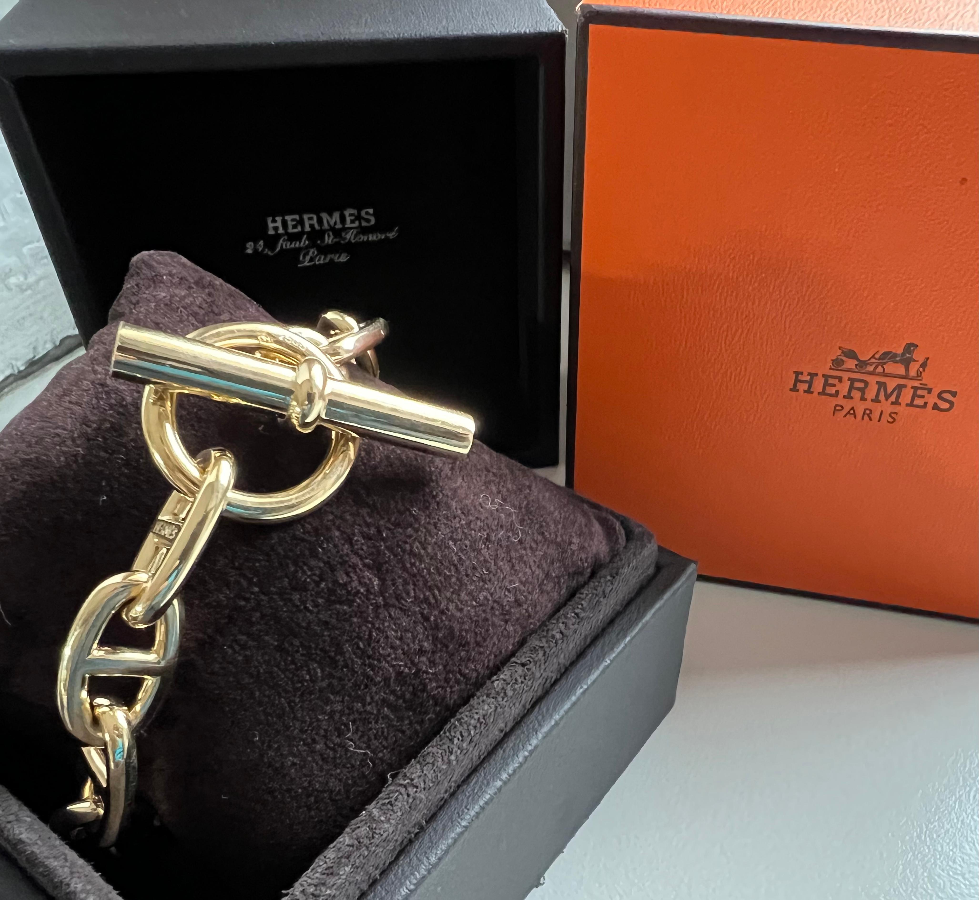 Hermès Chaine D' Ancre Yellow Gold Bracelet Large Size, circa 1995 12