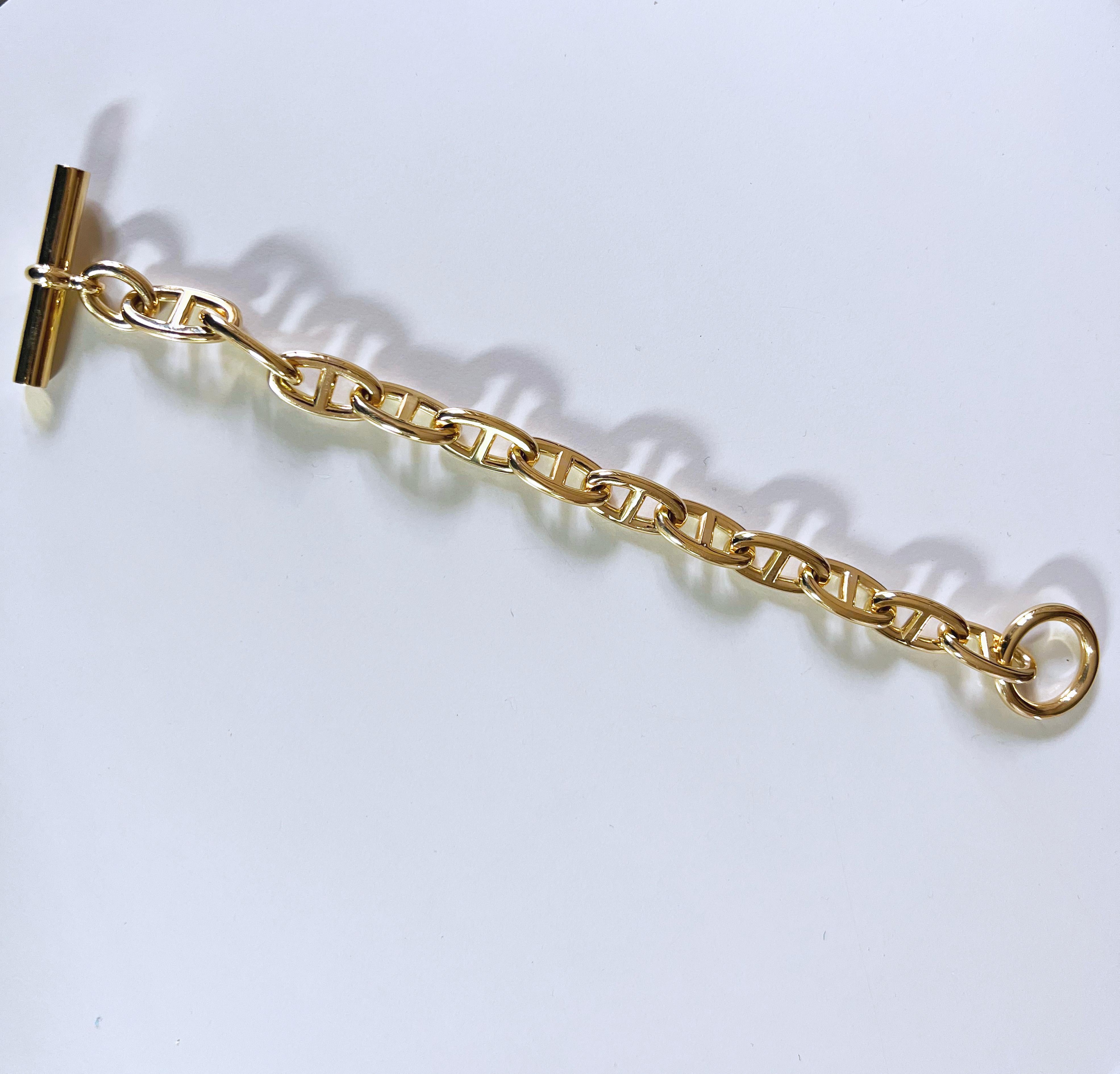 Hermès Chaine D' Ancre Yellow Gold Bracelet Large Size, circa 1995 In Excellent Condition In Valenza, IT