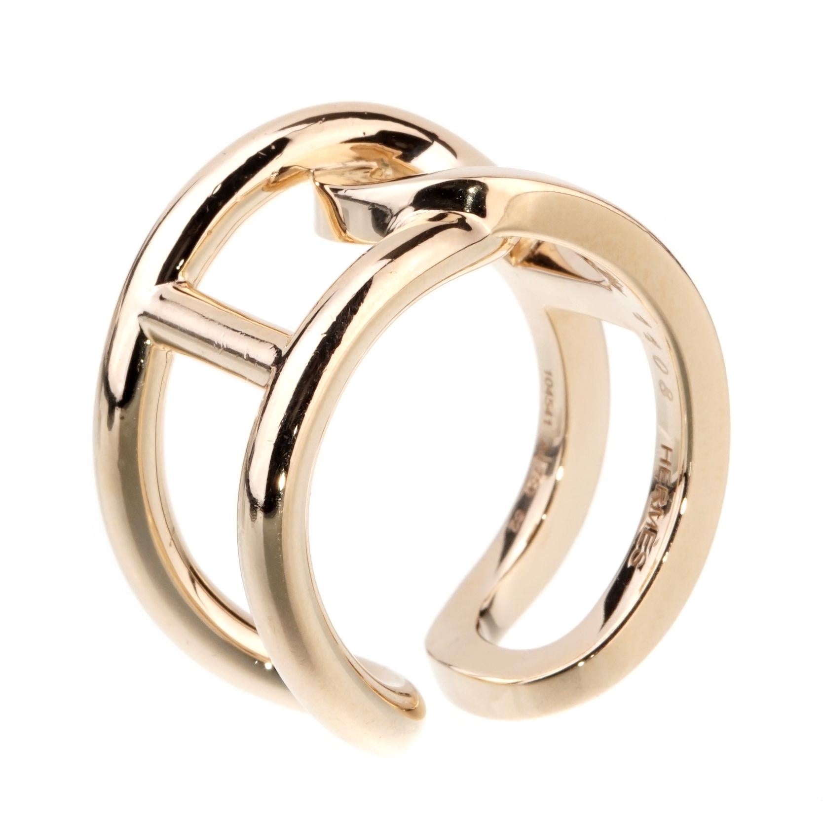 Hermes Chaine D Ancre Yellow Gold Ring