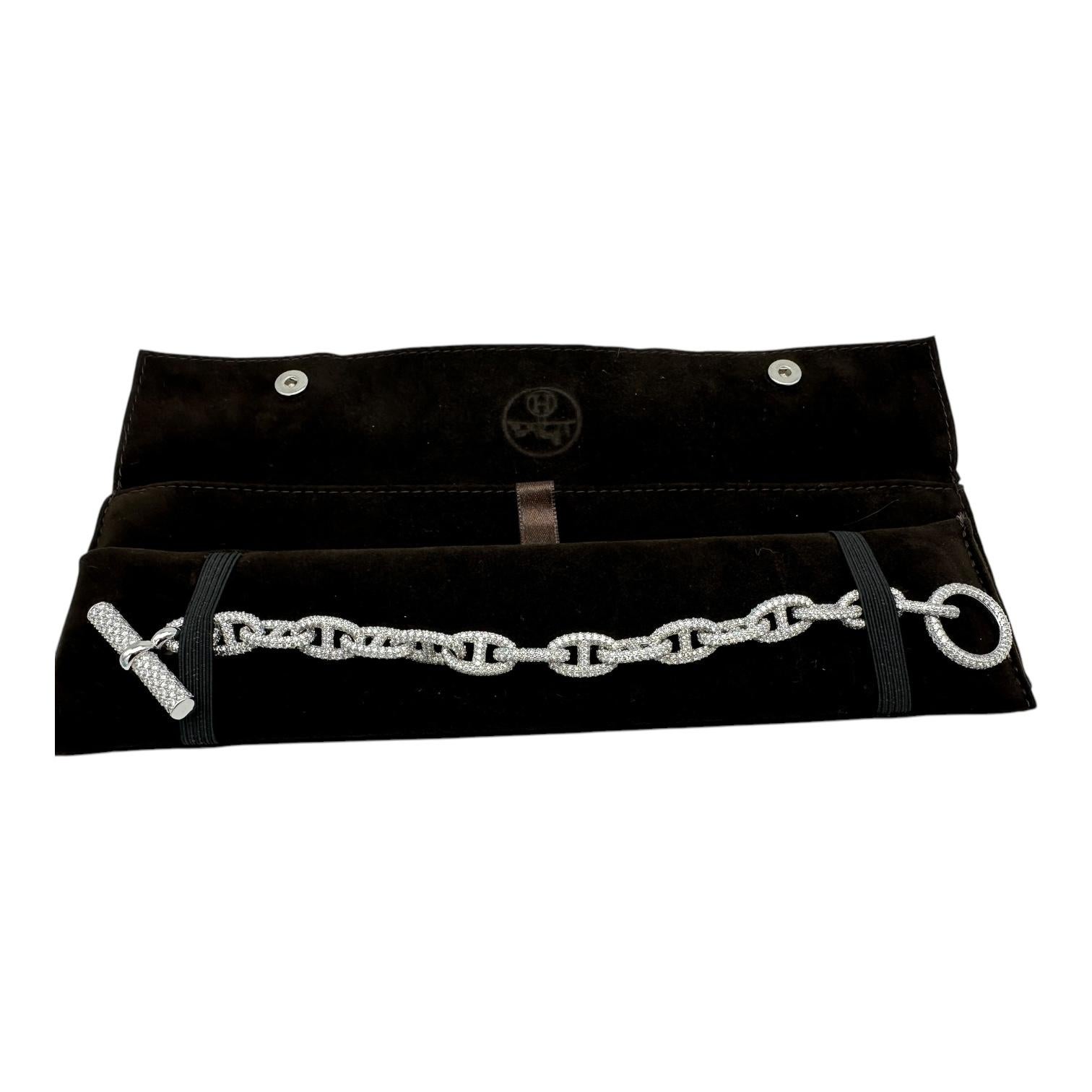 Hermes Chaine D'Ancre 13.71 Carat Diamond Link 18k Bracelet $130K Brand New 1
