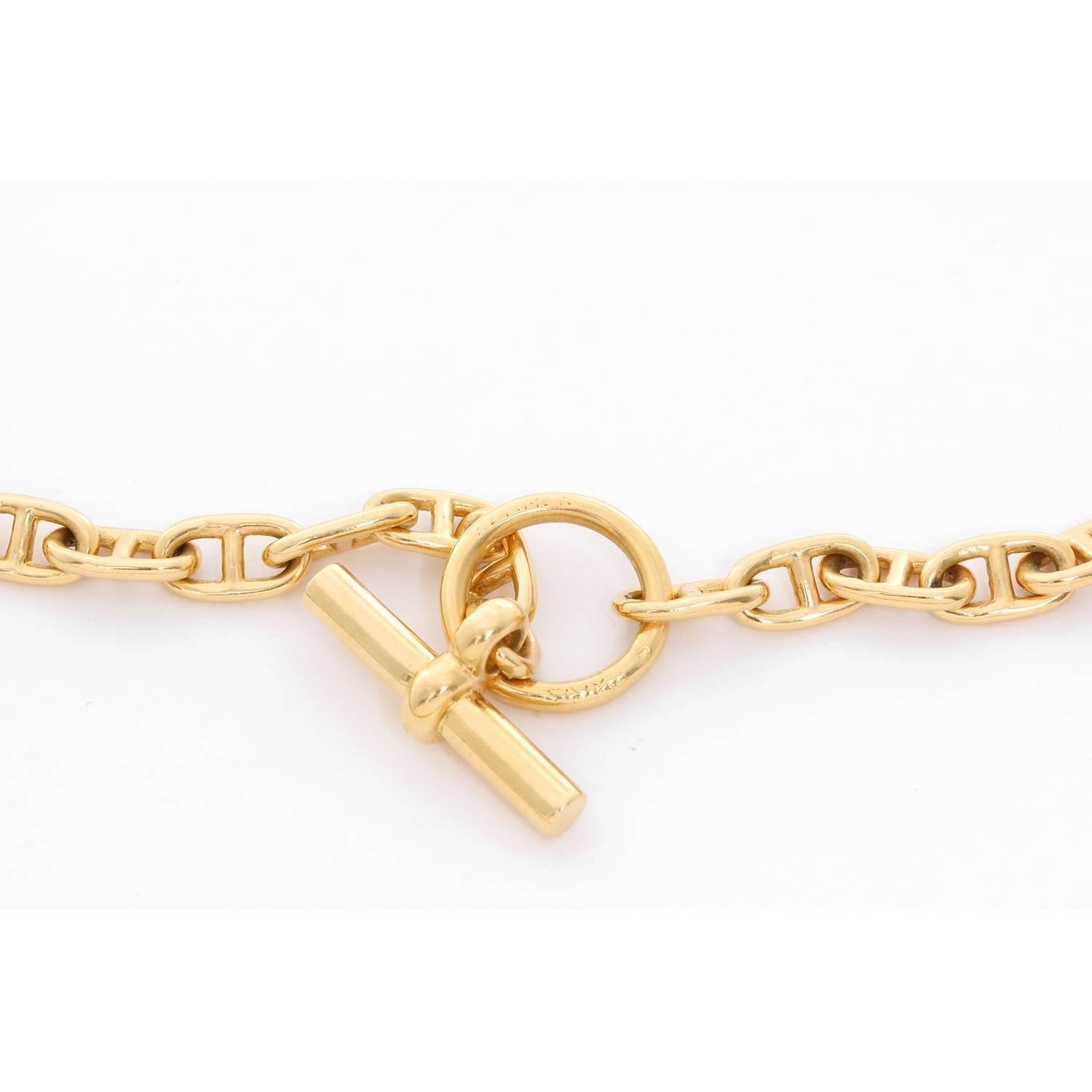 Hermes Chaine D'Ancre 18K Yellow Gold Necklace  - Chain necklace length 16.9 inches. Total weight 88.6 grams. Beautiful for any day of the week!