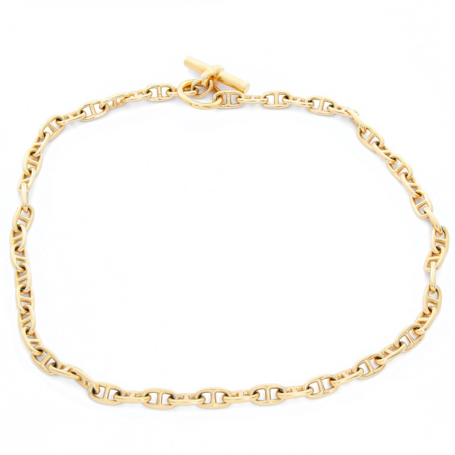 hermes chaine d'ancre necklace gold
