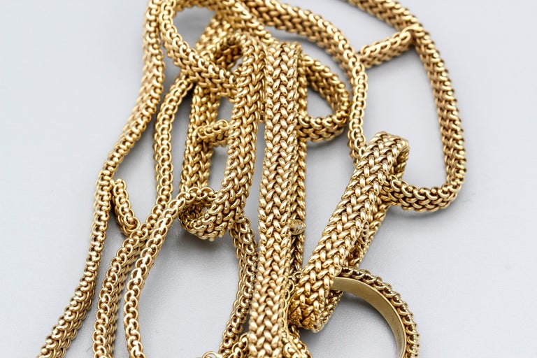 Hermes Chaine D'Ancre 18 Karat Gold Flexible Mesh Toggle Necklace 1