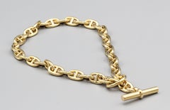 Hermès Chaine D'Ancre 18 Karat Gold Medium Marine Toggle Link Necklace