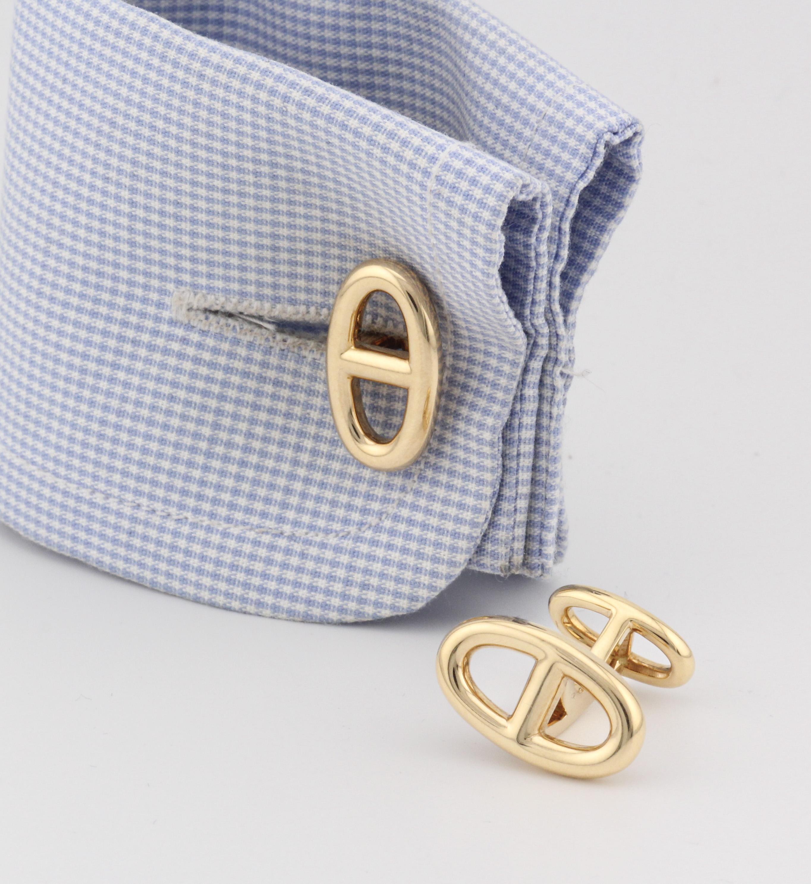 Hermes Chaine D'Ancre 18K Rose Gold Cufflinks For Sale 2