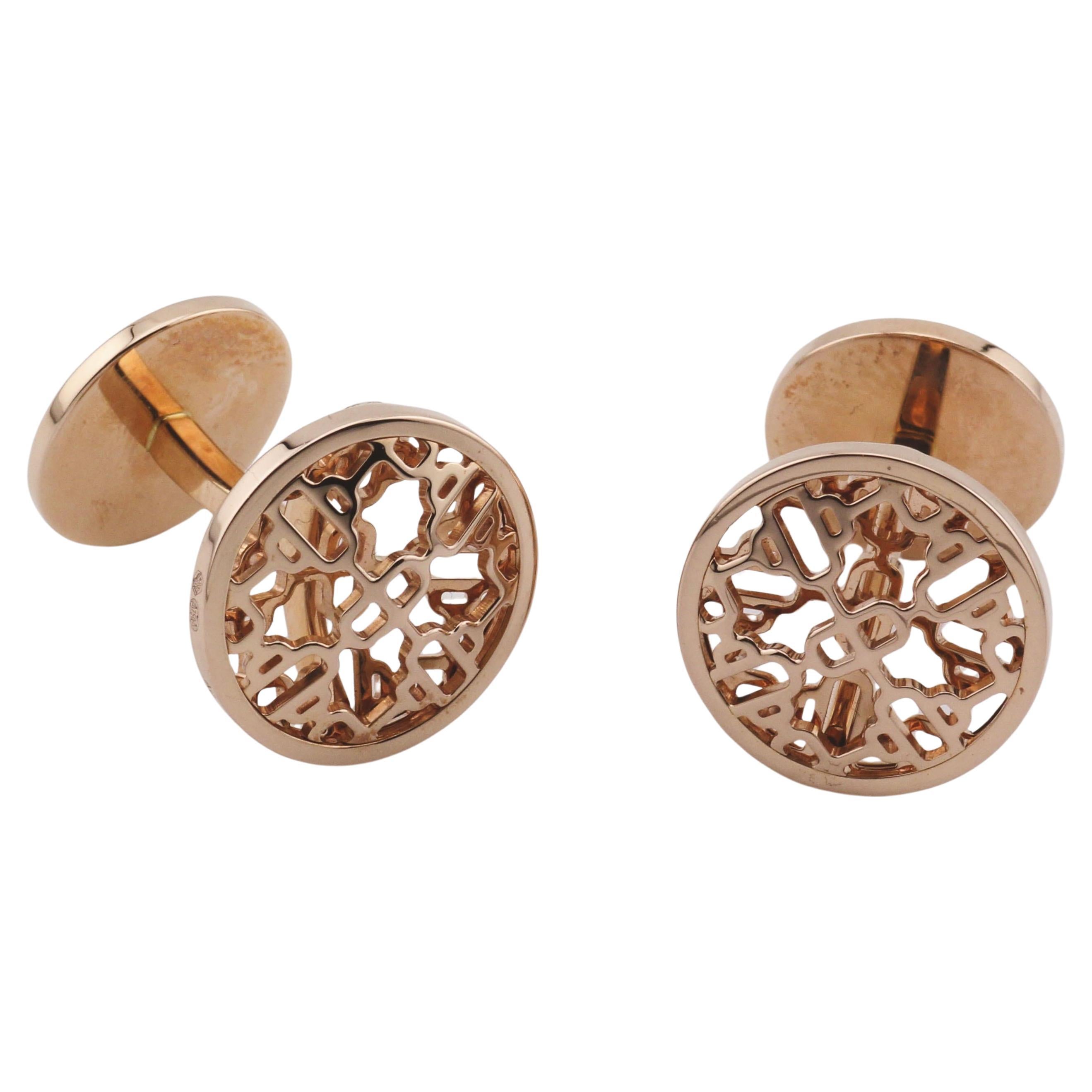 Hermes Chaine D'Ancre 18k Rose Gold Manschettenknöpfe