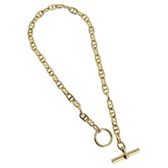 Hermes Chaine d'Ancre 1960s Yellow Gold Toggle Necklace
