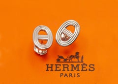Pendientes Hermès Chaine d'Ancre 24 de plata de ley
