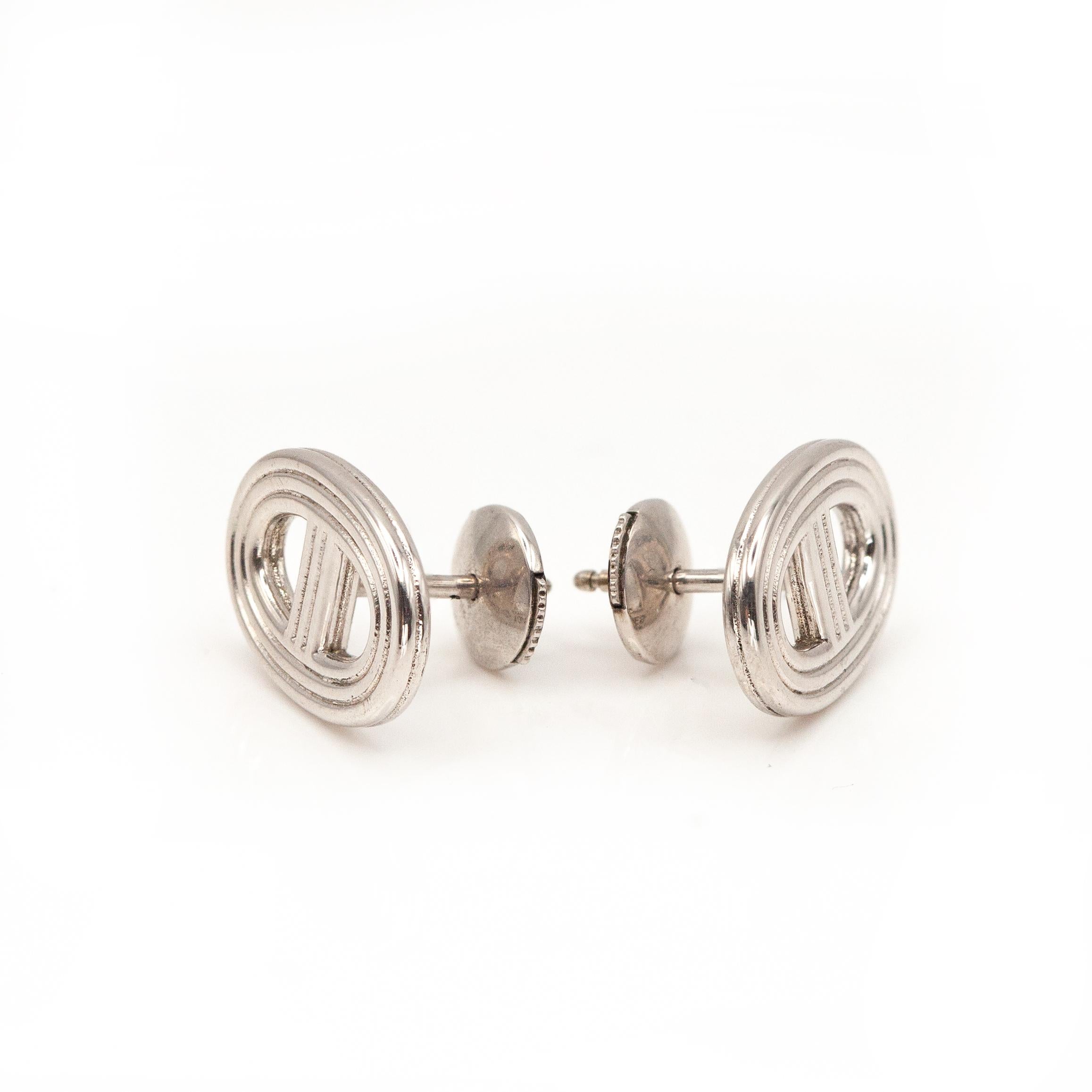 Pendientes Hermès Chaine d'Ancre 24 de plata de ley 3