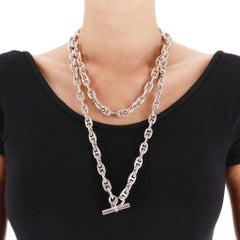 Hermes Chaîne d’Ancre 925 Sterling Silver Large Long Necklace