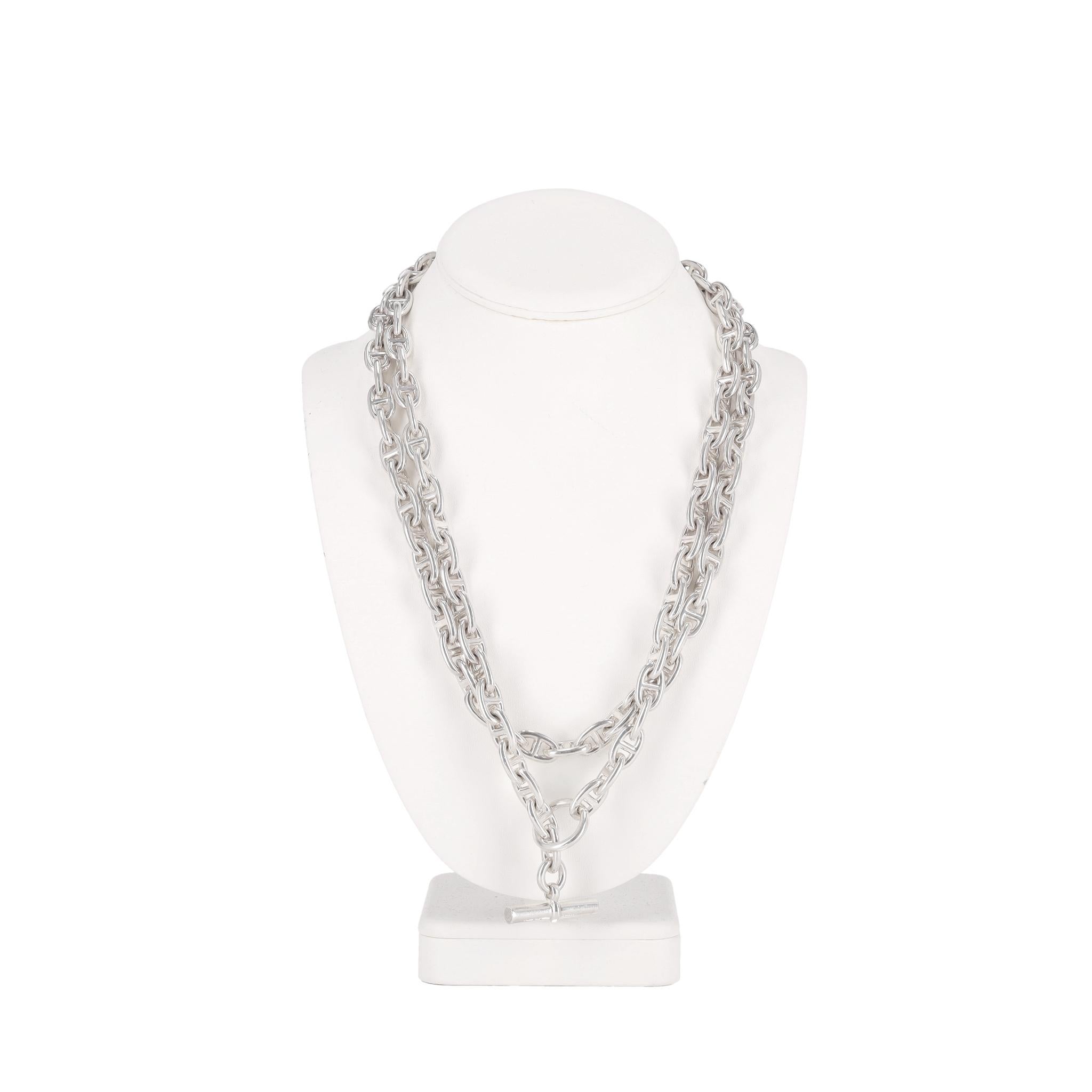 Hermes Chaîne d’Ancre 925 Sterling Silver Large Long Necklace For Sale 4