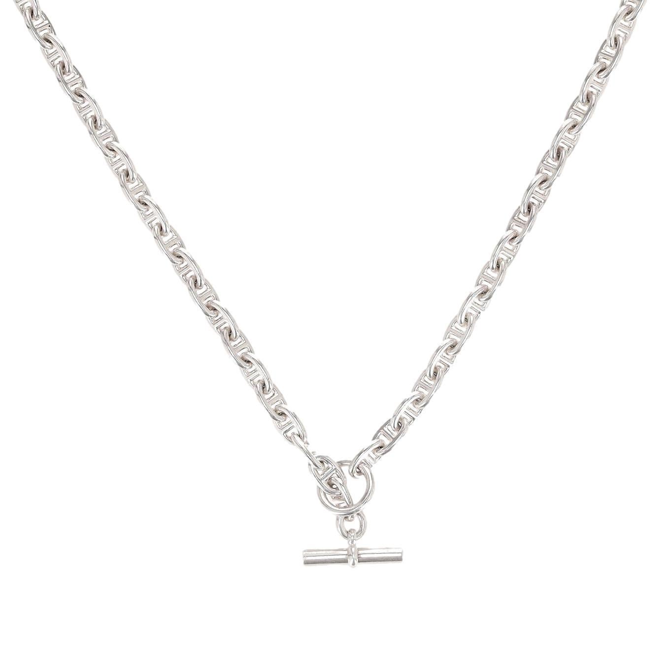Hermes Chaîne d’Ancre 925 Sterling Silver Large Long Necklace For Sale 5
