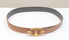 Hermes "Chaine d'ancre¨"  anchor  buckle in black and camel reversable belt
