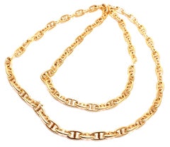Hermes Chaine d'Ancre Anchors Yellow Gold Link Chain Necklace