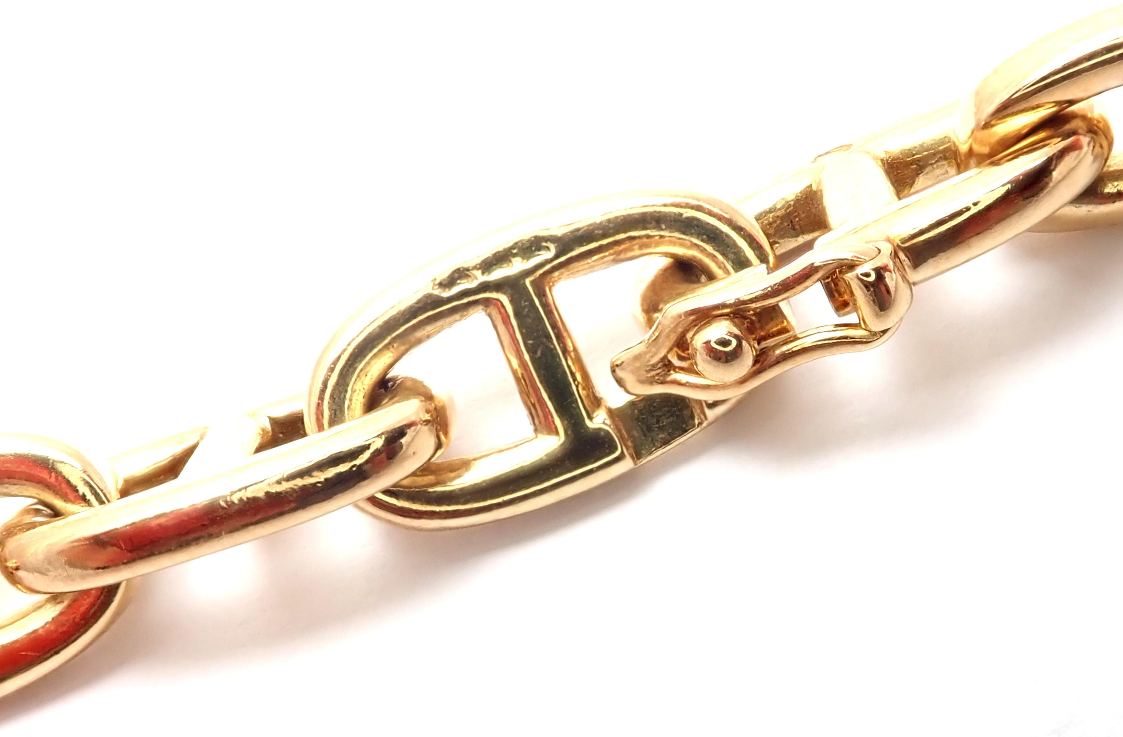Hermes Chaine d'Ancre Anchors Yellow Gold Link Chain Necklace In Excellent Condition In Southampton, PA