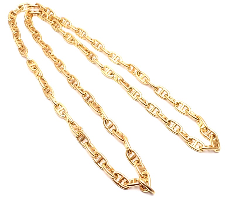 Hermes Chaine d'Ancre Anchors Yellow Gold Link Chain Necklace at