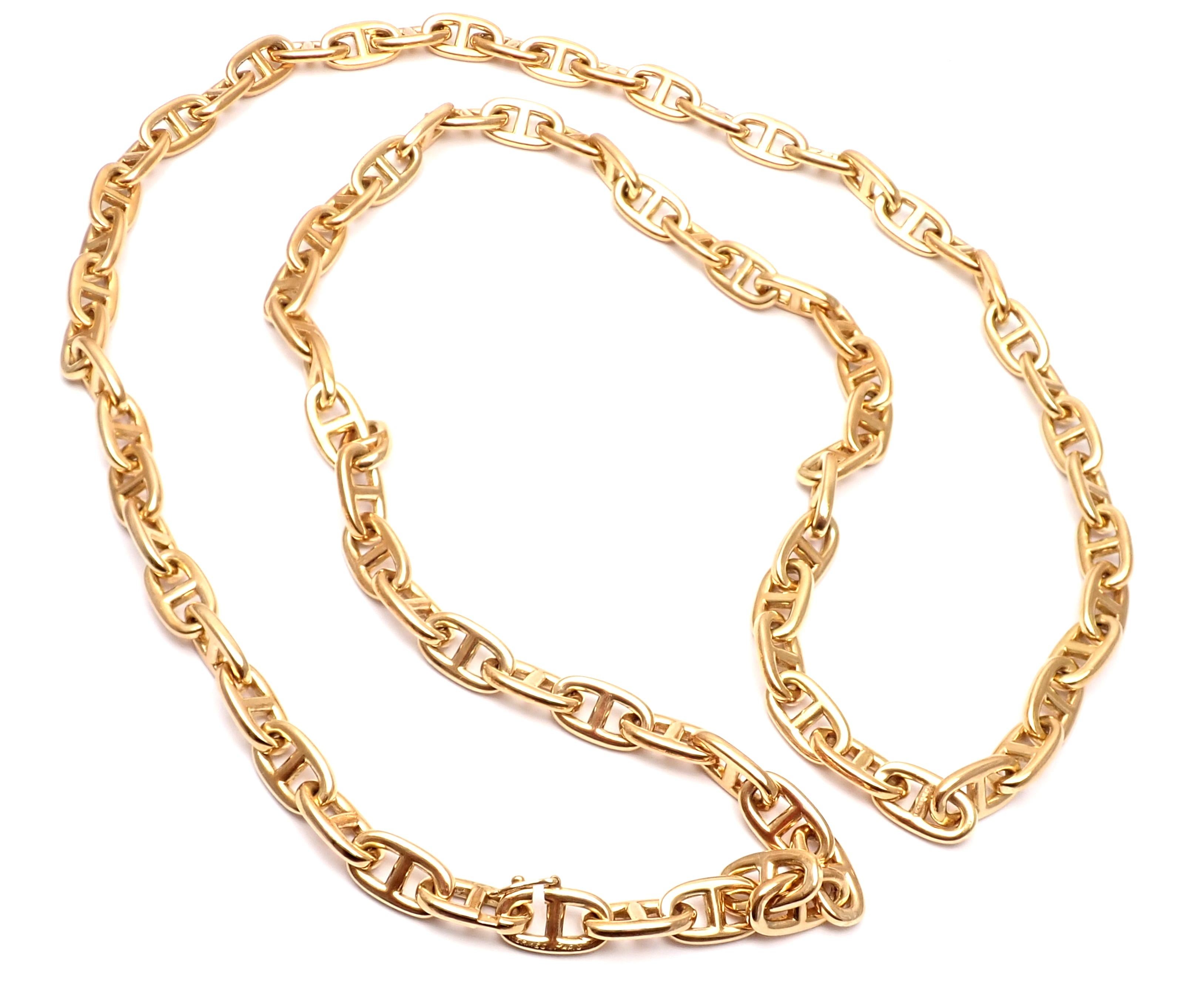Hermes Chaine d'Ancre Anchors Yellow Gold Link Chain Necklace 2