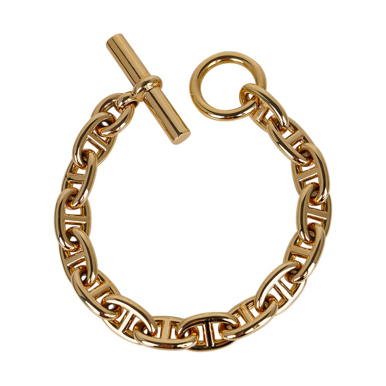 Hermes Chaine d'Ancre Bracelet Medium Model 18k Yellow Gold For Sale at ...