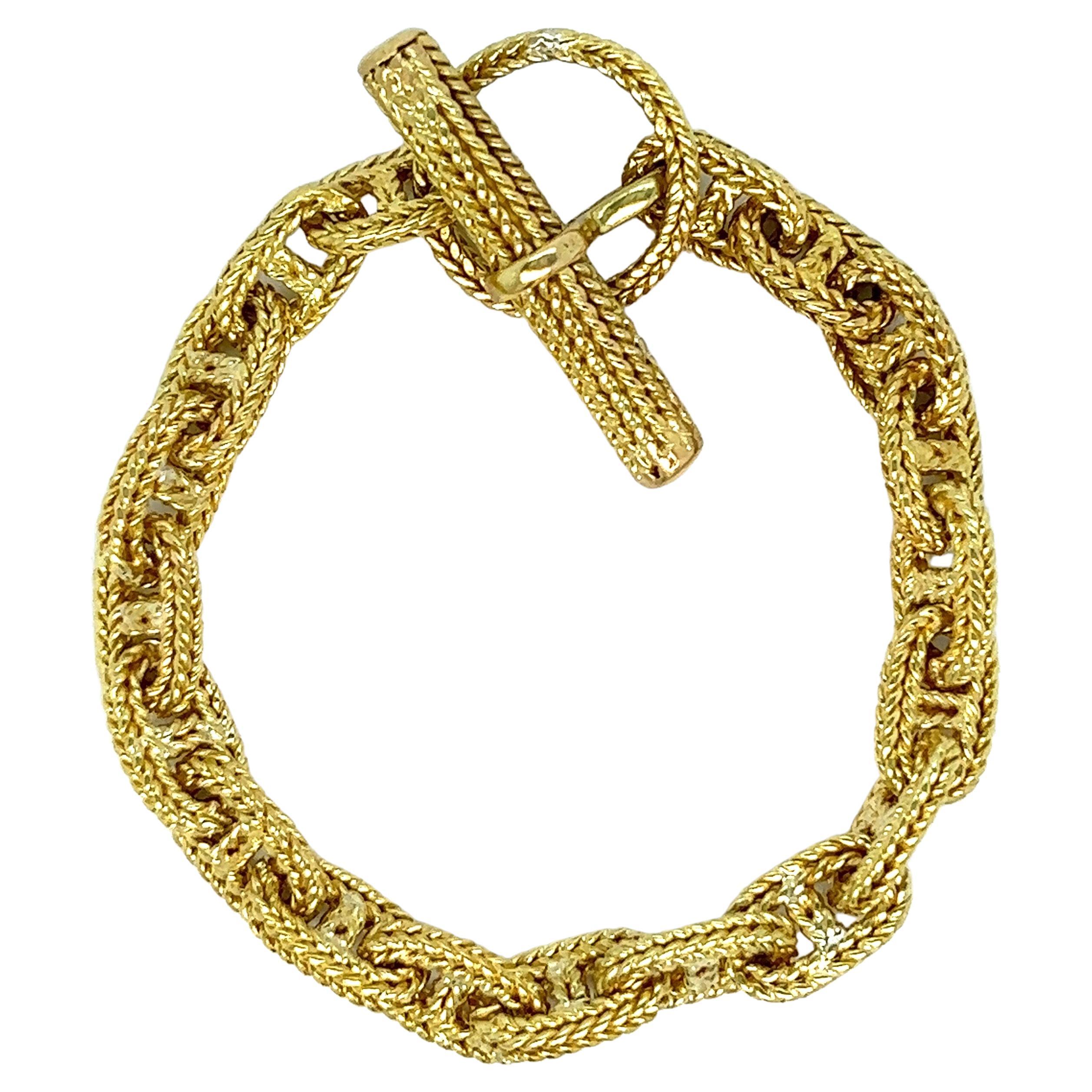 Hermes Chaîne d'Ancre Gold Large Link Toogle Bracelet at 1stDibs