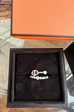 Anello Chaine d'Ancre Chaos di Hermès in oro bianco con diamanti Misura 53