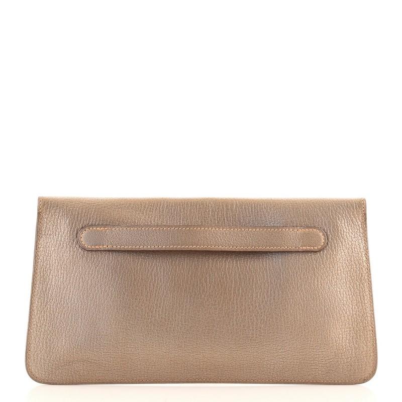 Hermes Chaine D'Ancre Clutch Metallic Chevre Mysore In Fair Condition In NY, NY