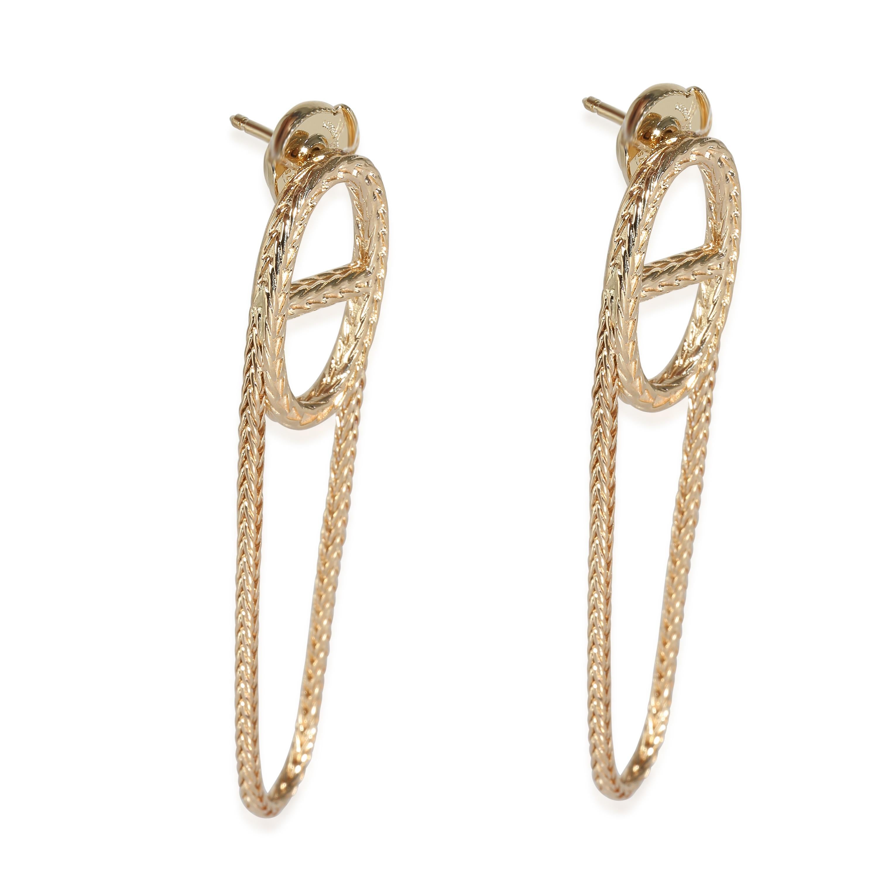 Hermès Chaine d'ancre Danae Earrings in 18K Yellow Gold In Excellent Condition In New York, NY