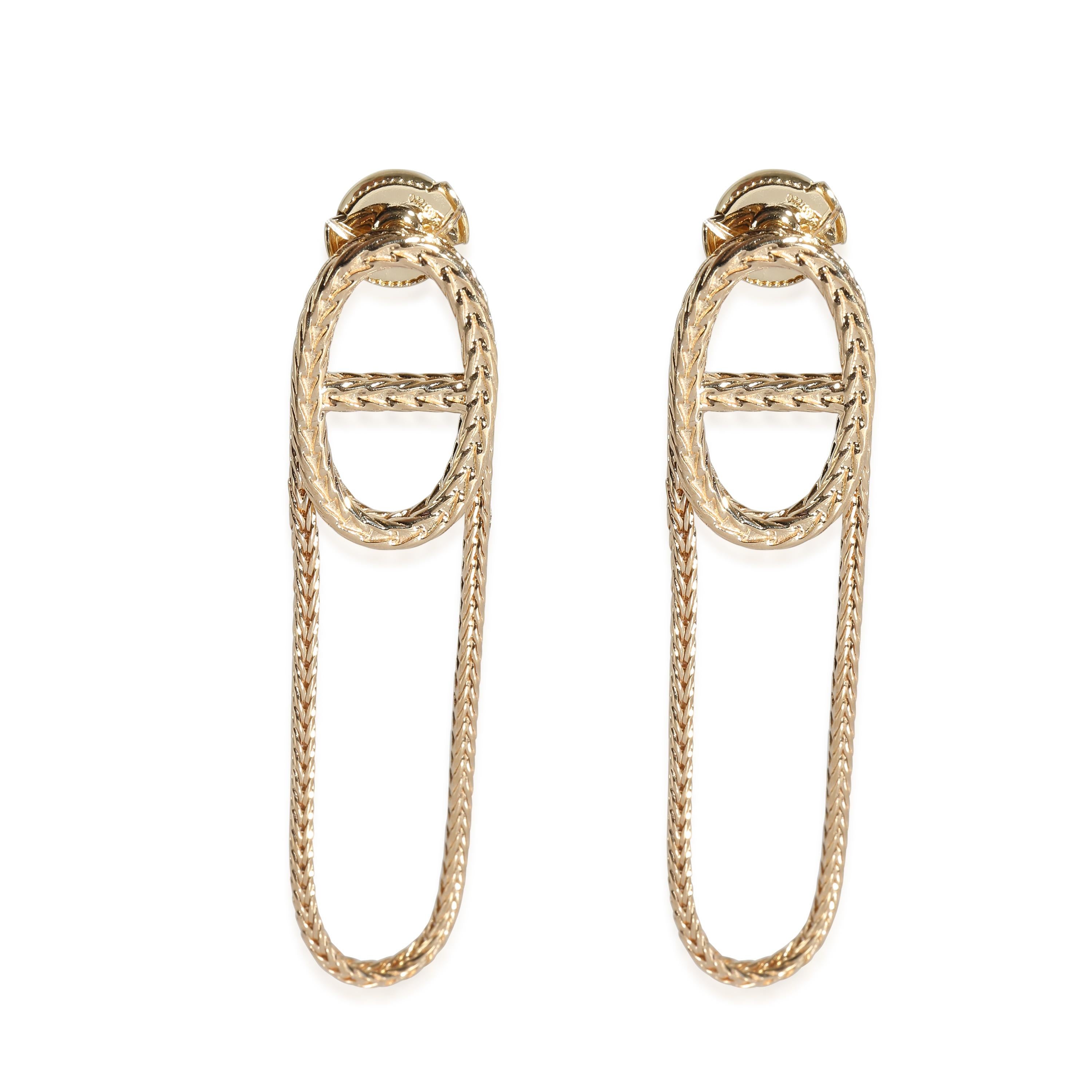 Women's or Men's Hermès Chaine d'ancre Danae Earrings in 18K Yellow Gold