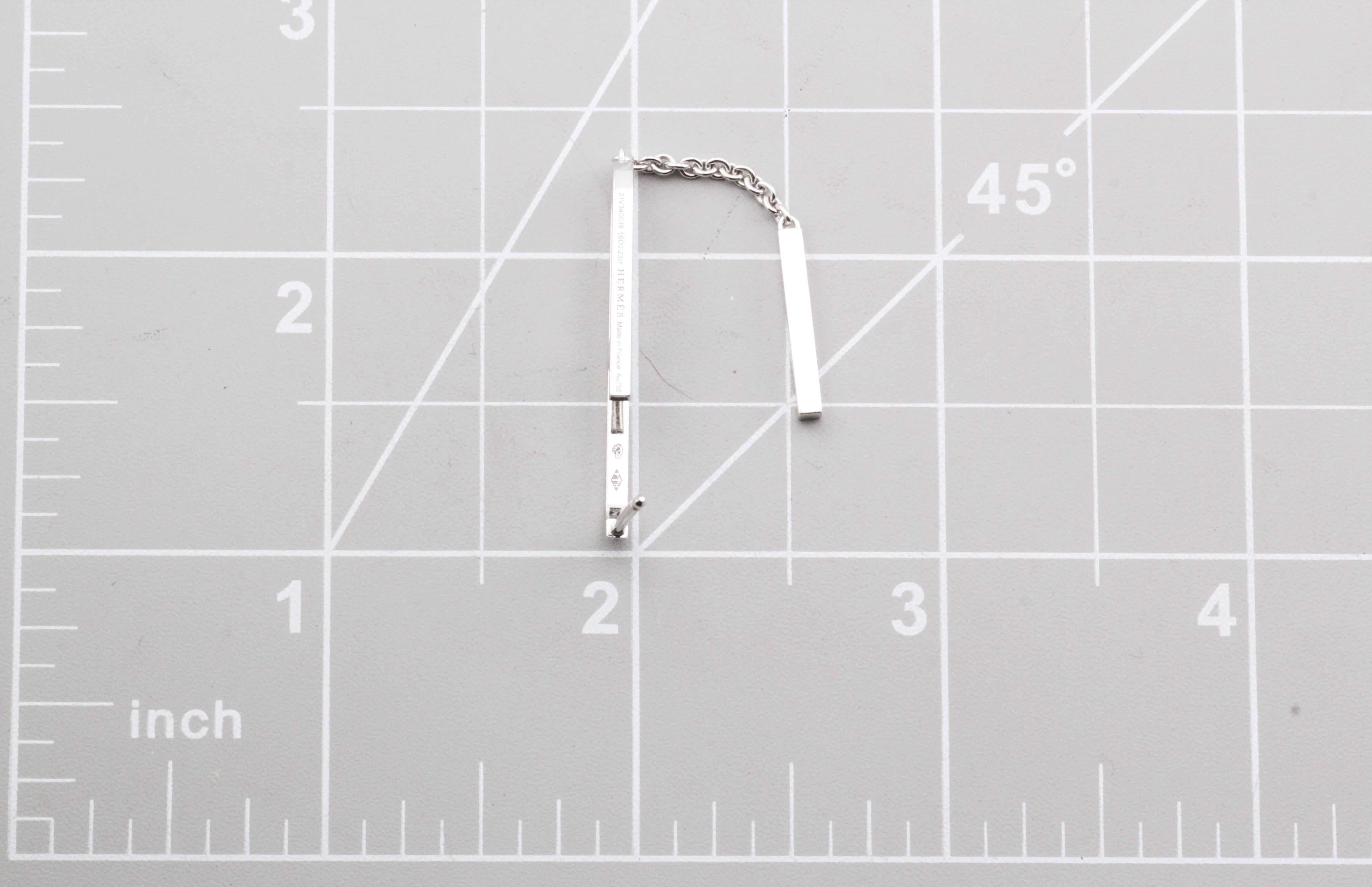 Hermes Chaine D'Ancre Diamond 18K White Gold Dangling Earrings For Sale 1
