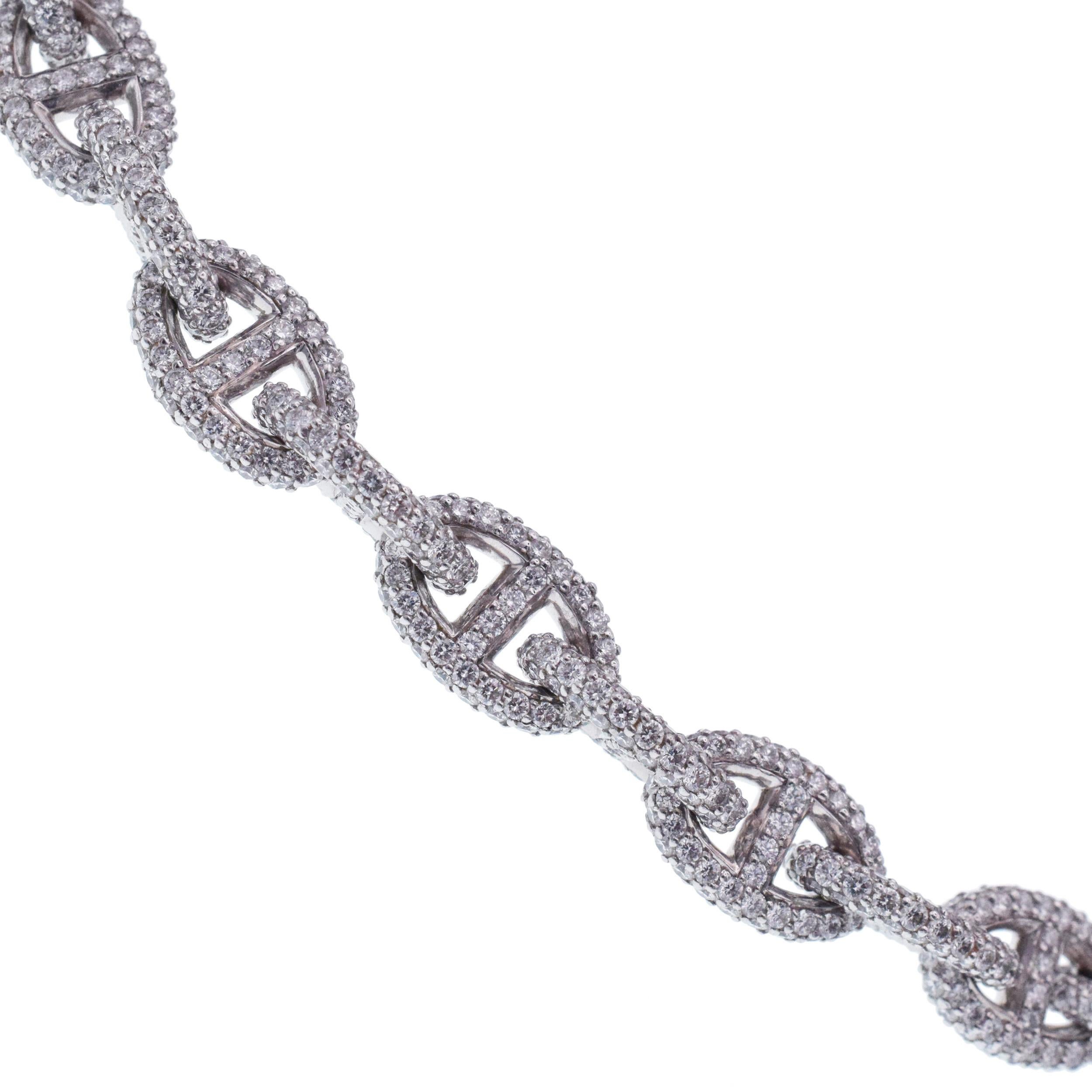 Women's or Men's Hermes Chaine D’Ancre Diamond  Necklace
