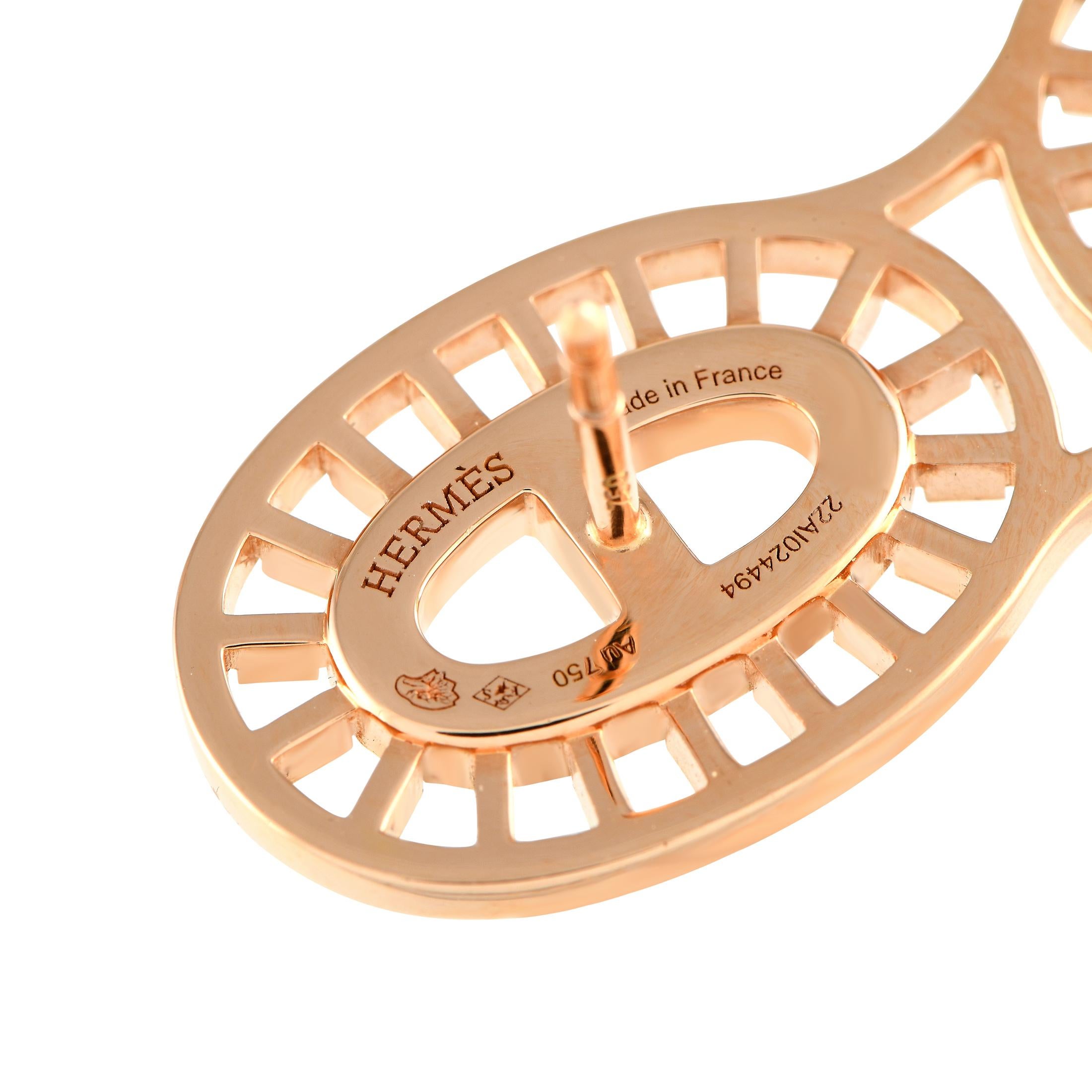 Hermes Chaine d'Ancre divine 18K Rose Gold Diamant Ohrringe HE19-012424 (Rundschliff)