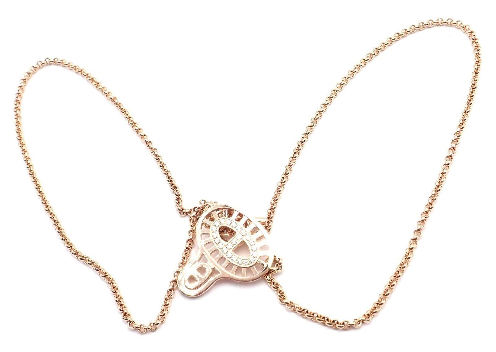 Collana Hermes Chaine D'ancre Divine Diamond in oro rosa In condizioni ottime in vendita a Holland, PA