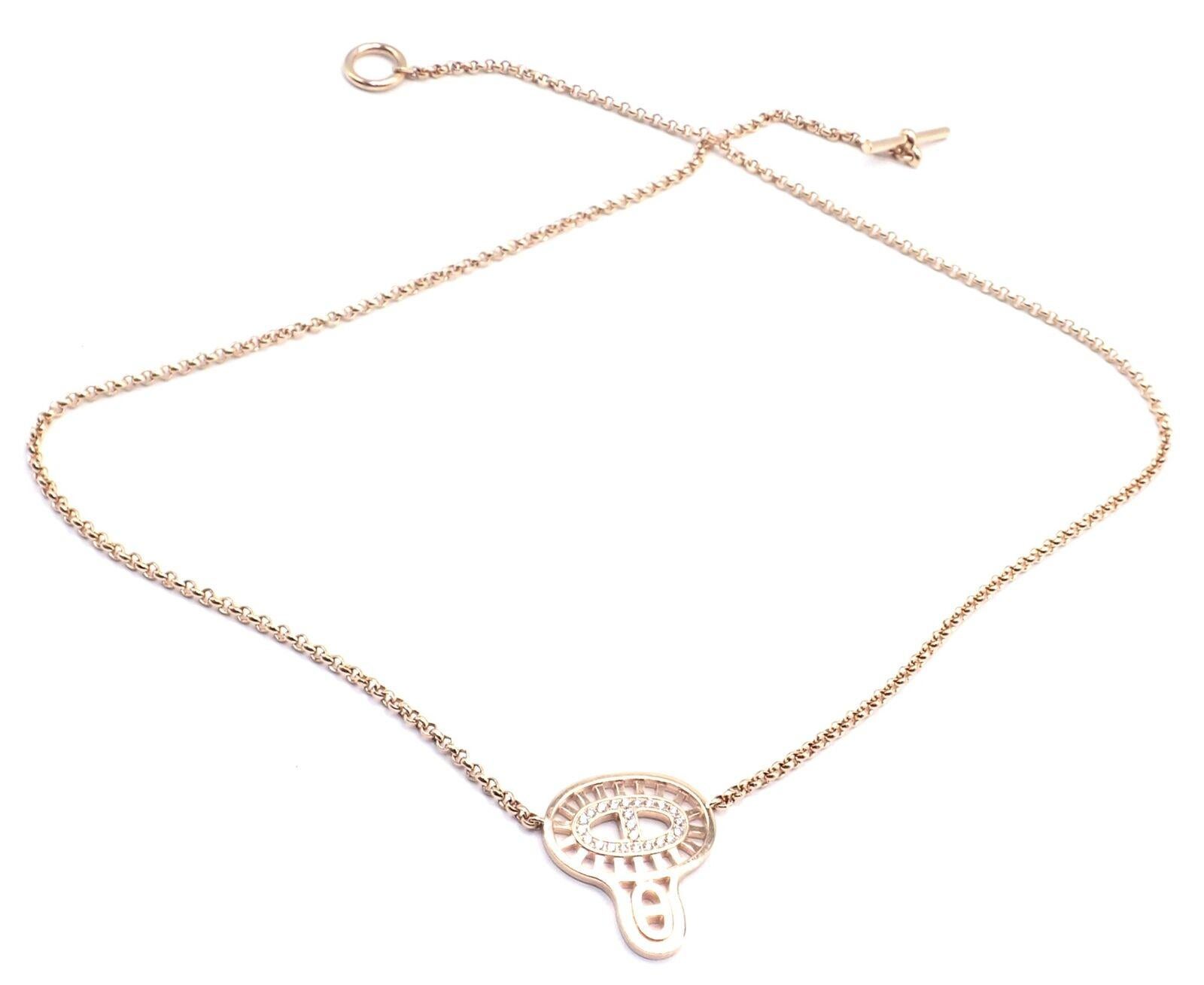 Collana Hermes Chaine D'ancre Divine Diamond in oro rosa in vendita 1