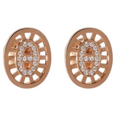 Hermès Chaine d'ancre Divine  Boucles d'oreilles en or rose 18 carats 0,13 carat