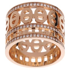 Hermes Chaine d'Ancre Divine Rose Gold Diamond Ring Sz 6 1/2