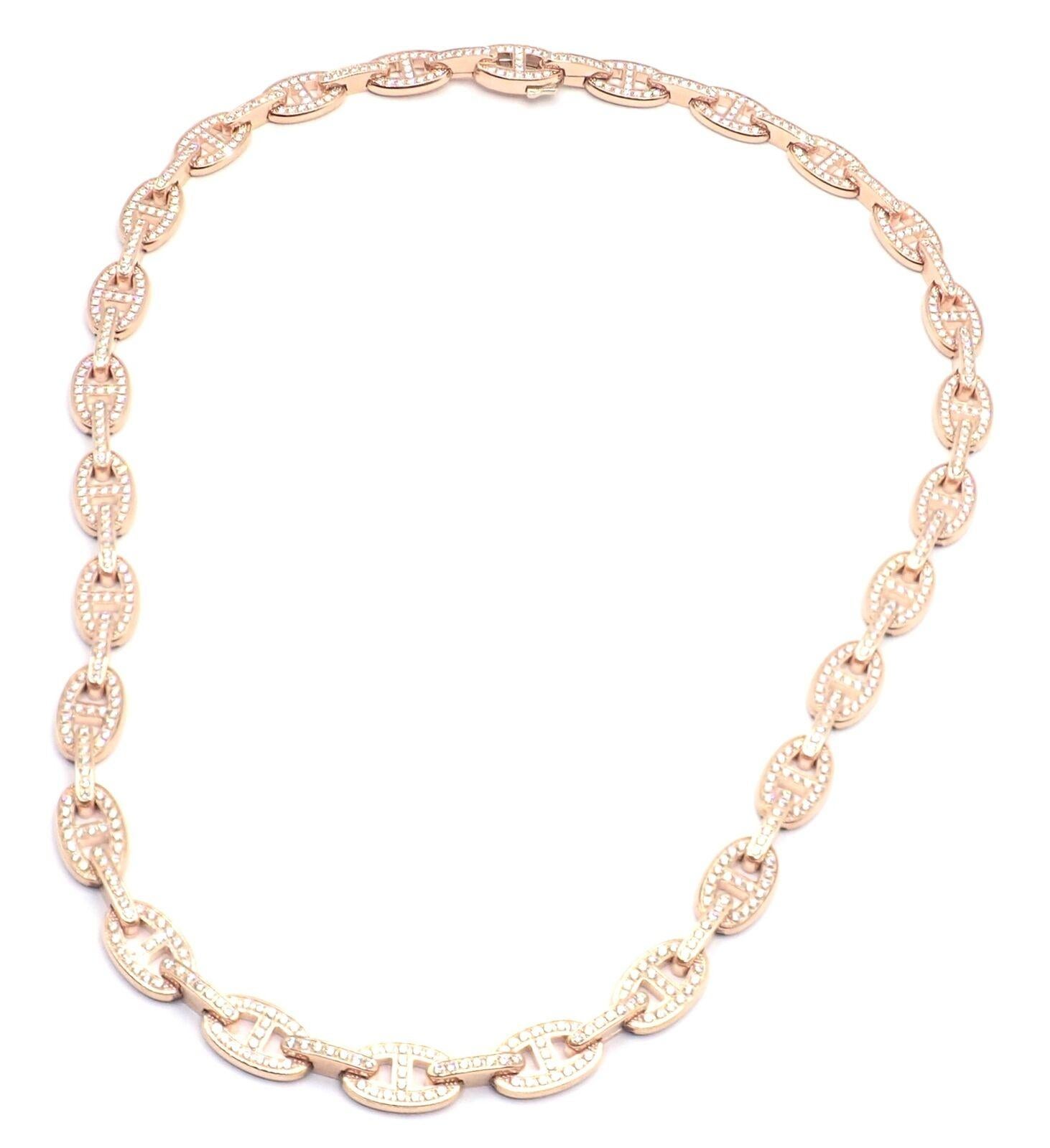 Hermes Chaine d'ancre Enchaine Collana con diamanti in oro rosa A Link in vendita 6
