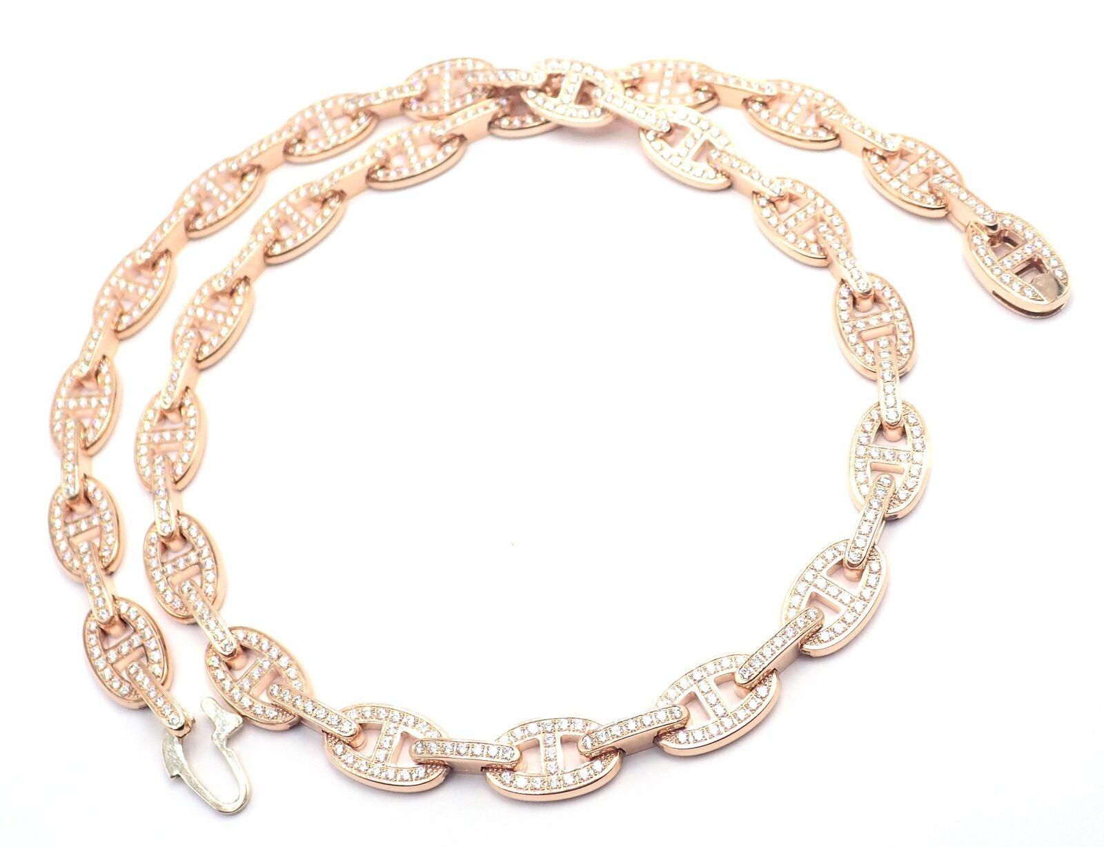 Hermes Chaine d'ancre Enchaine Collana con diamanti in oro rosa A Link in vendita 2