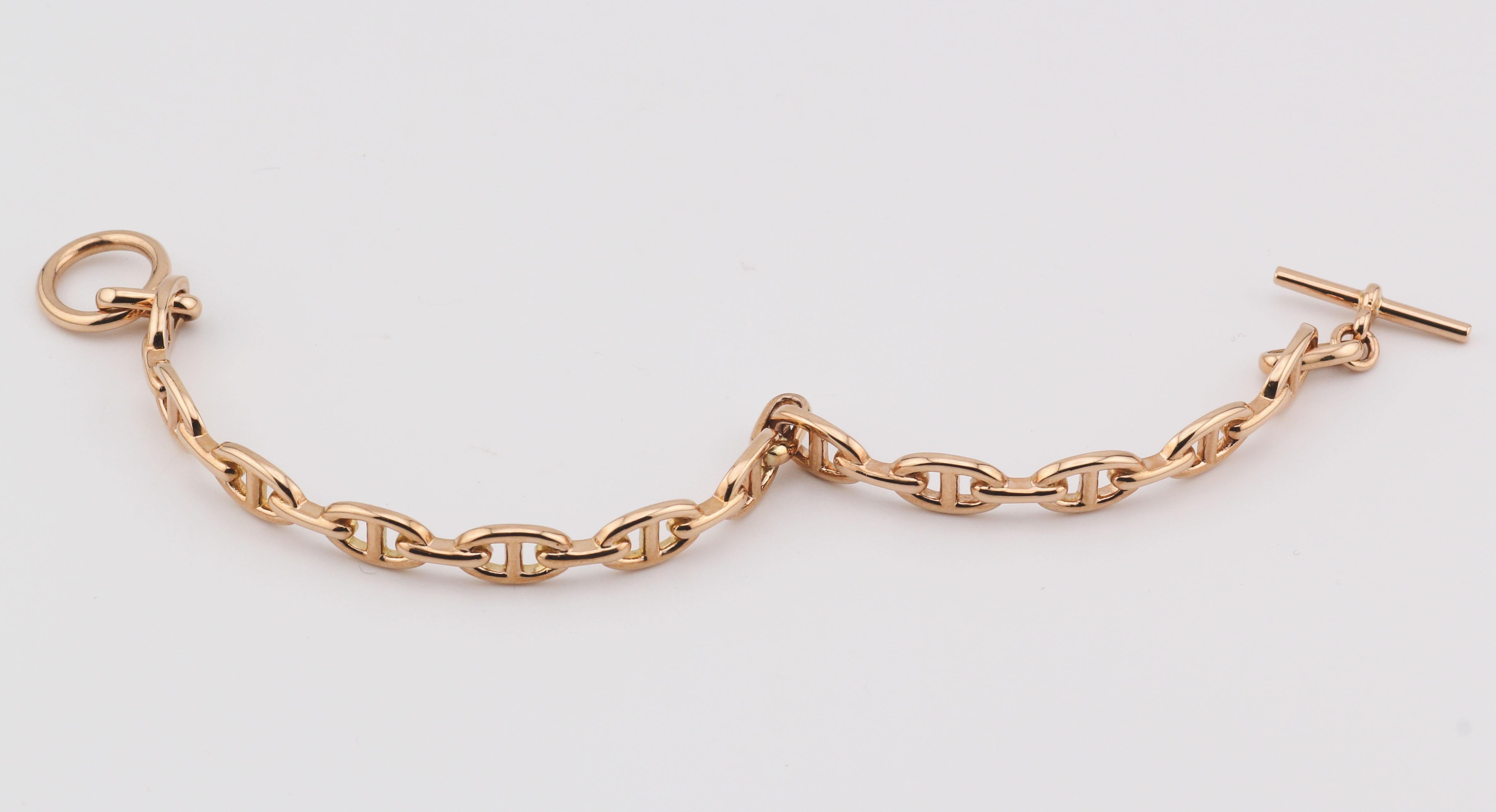 Hermès Chaine d'Ancre Enchainee Oro rosa 18 carati  Bracciale Toggle in vendita 1
