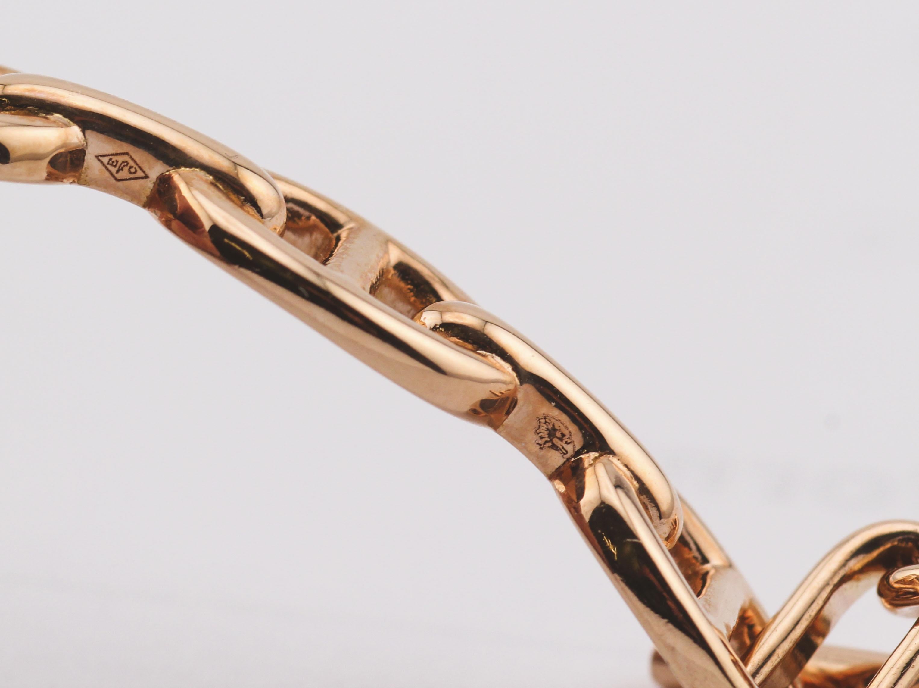 Hermès Chaine d'Ancre Enchainee Oro rosa 18 carati  Bracciale Toggle in vendita 2