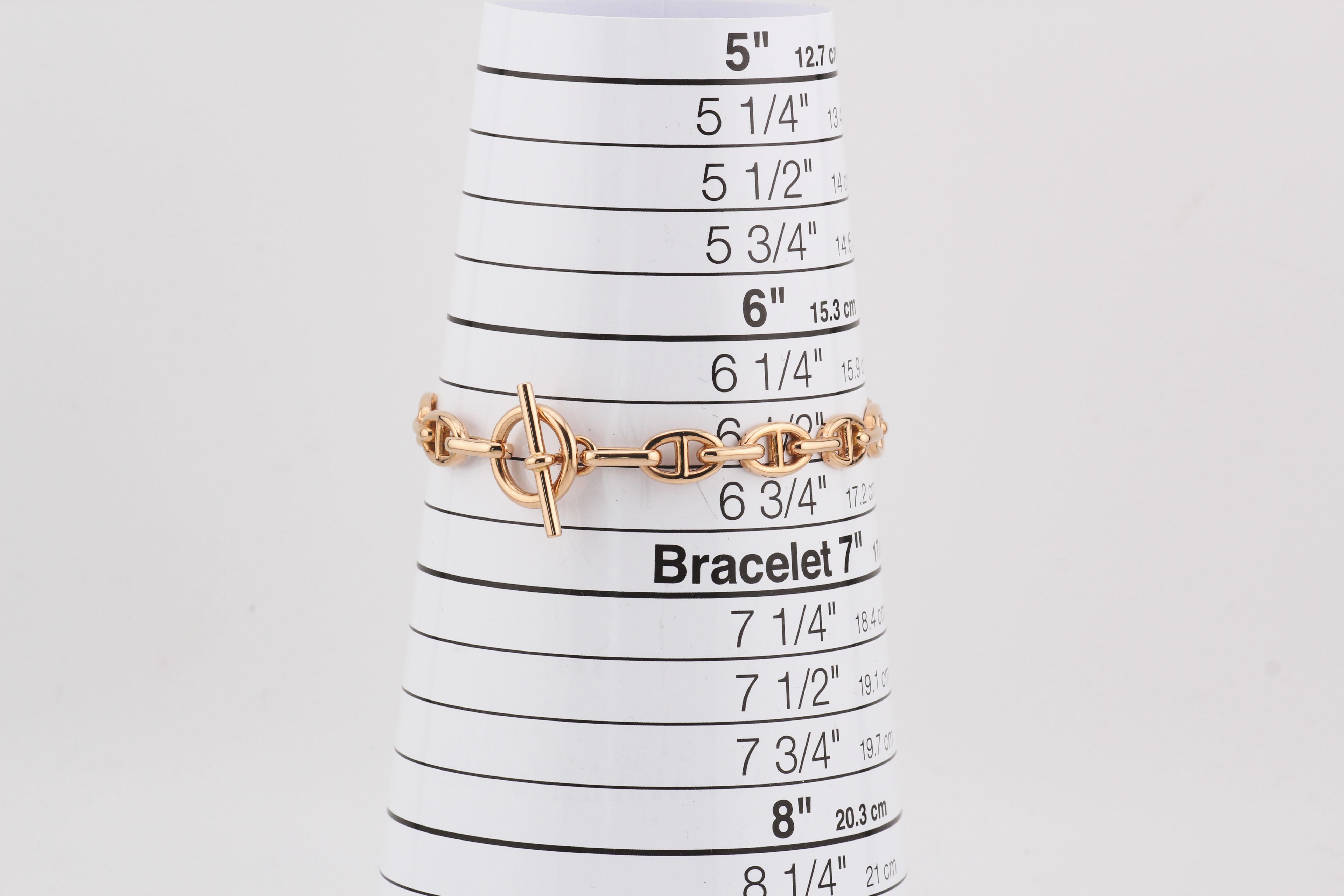 Hermès Chaine d'Ancre Enchainee Oro rosa 18 carati  Bracciale Toggle in vendita 4