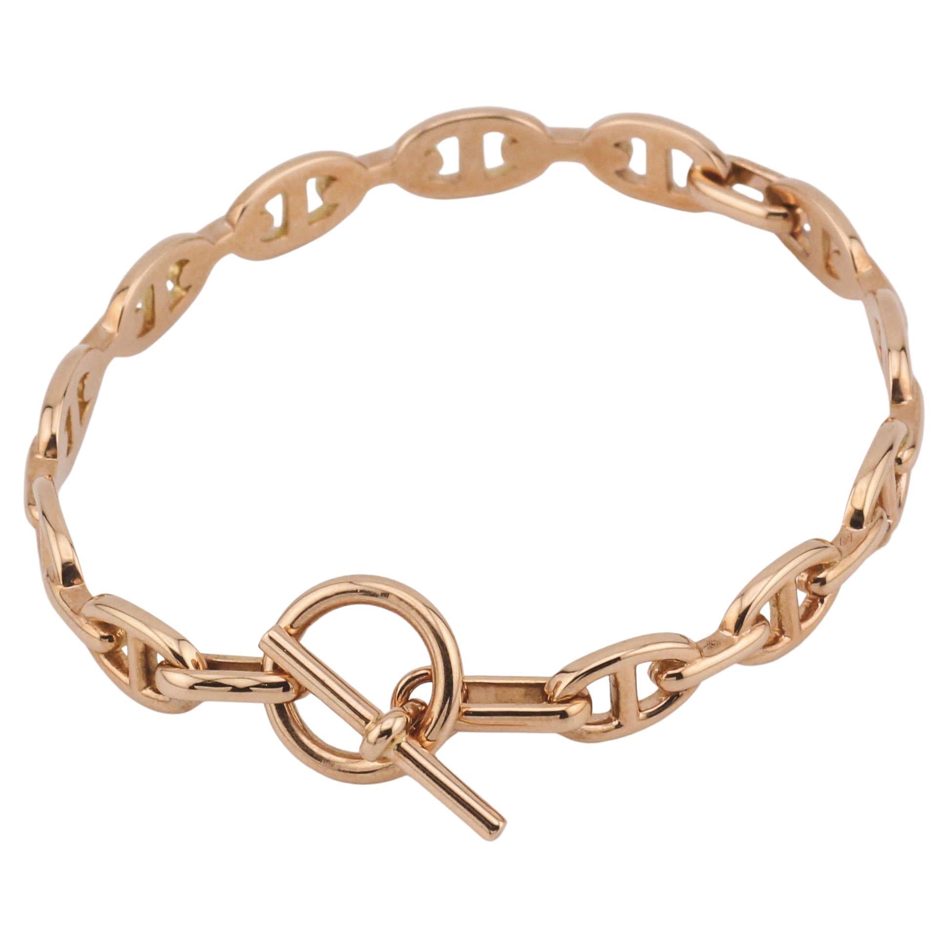 Hermès Chaine d'Ancre Enchainee 18K Rose Gold  Toggle Bracelet
