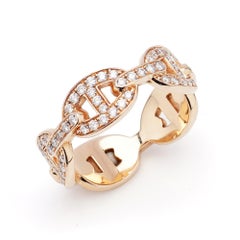 Hermes Chaine d'Ancre Enchainee 18kt. gold ring with diamonds