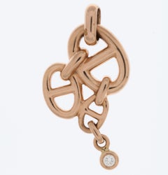 Hermes Chaine d'Ancre Enchainee Pendant 18 karat Rose Gold